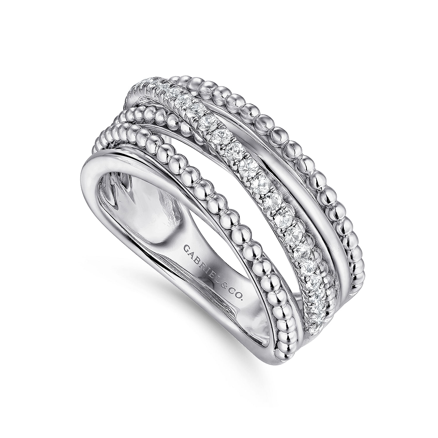 925 Silver White Sapphire Wide Band Ladies 925 Silver White Sapphire Wide Band Ladies
