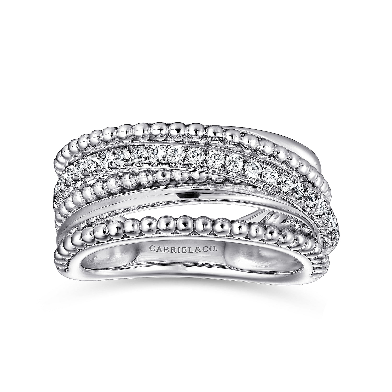 925 Silver White Sapphire Wide Band Ladies 925 Silver White Sapphire Wide Band Ladies