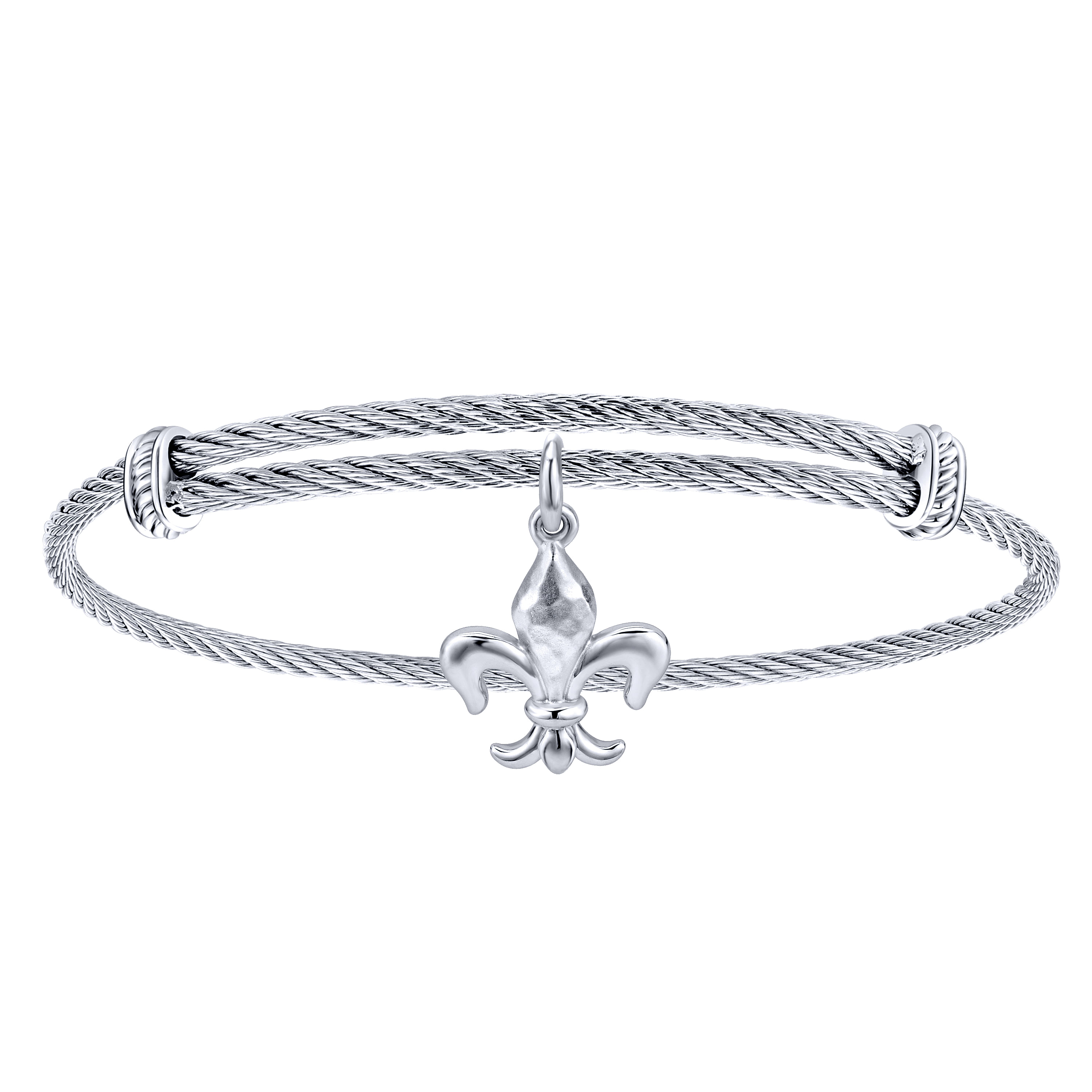 925 Silver and Stainless Steel Fleur-de-lis Charm 925 Silver and Stainless Steel Fleur-de-lis Charm