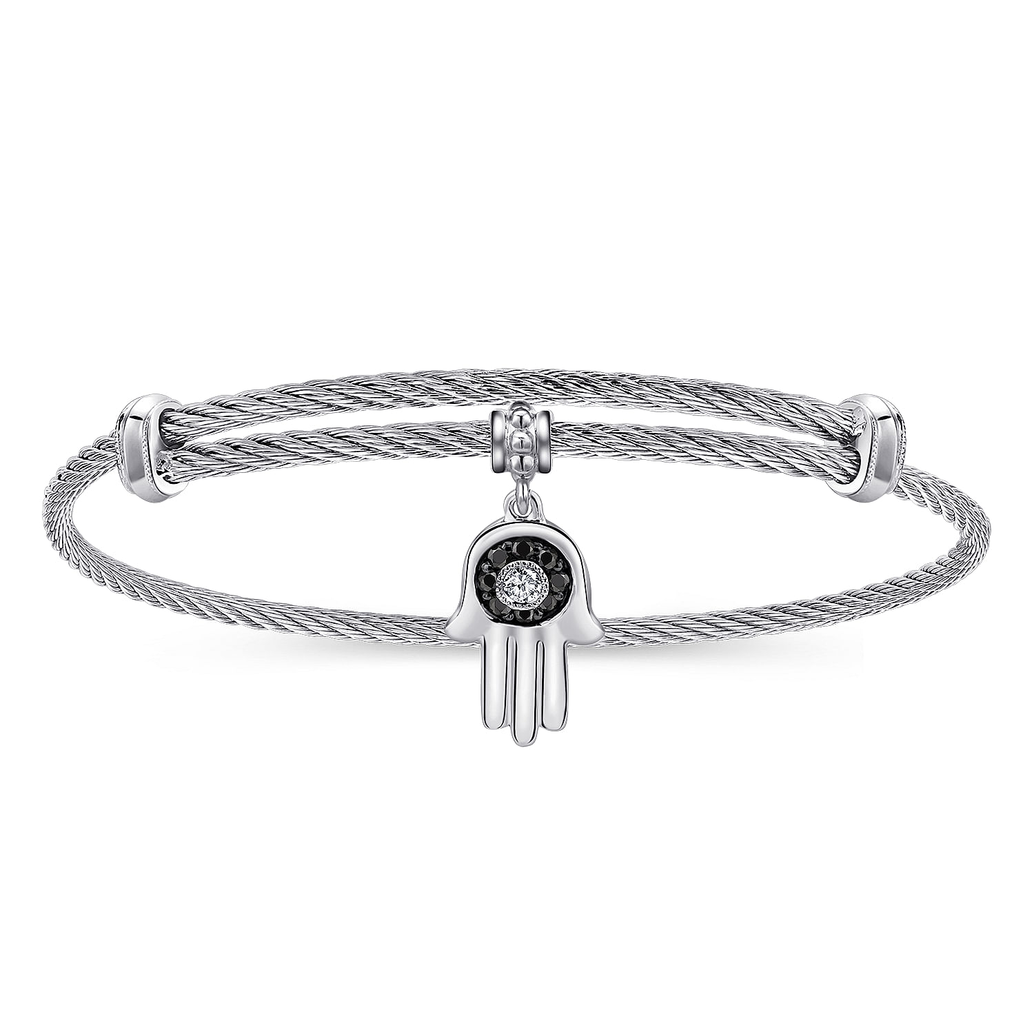 925 Silver/stainless Steel Multi Color Stones Charm 925 Silver/stainless Steel Multi Color Stones Charm