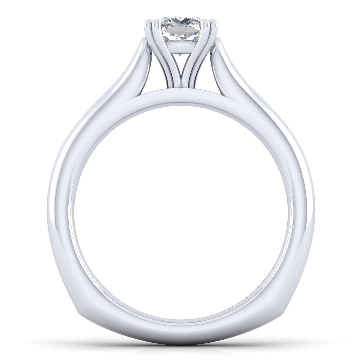 Allie 14k White Gold Cushion Cut Solitaire Engagement Ring angle 2 Allie 14k White Gold Cushion Cut Solitaire Engagement Ring angle 2