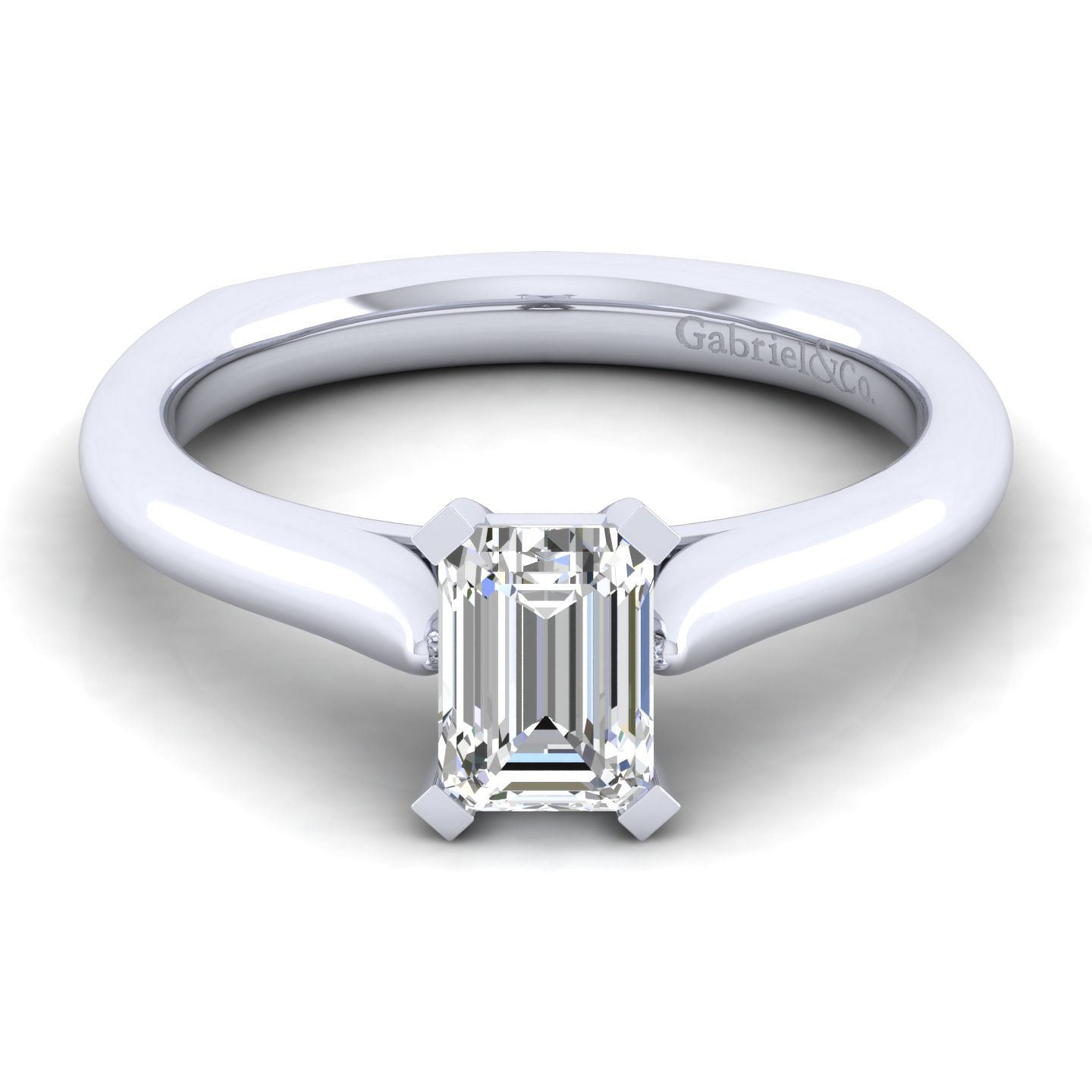 14k White Gold Emerald Cut Solitaire 14k White Gold Emerald Cut Solitaire