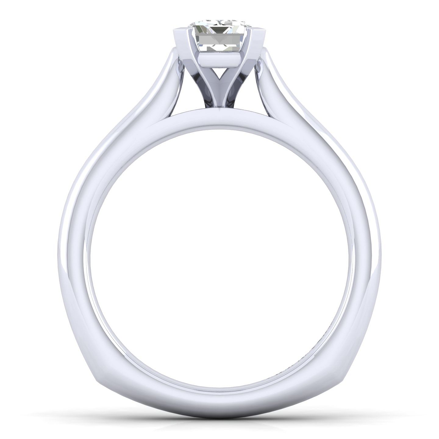 Allie 14k White Gold Emerald Cut Solitaire Engagement Ring angle 2 Allie 14k White Gold Emerald Cut Solitaire Engagement Ring angle 2