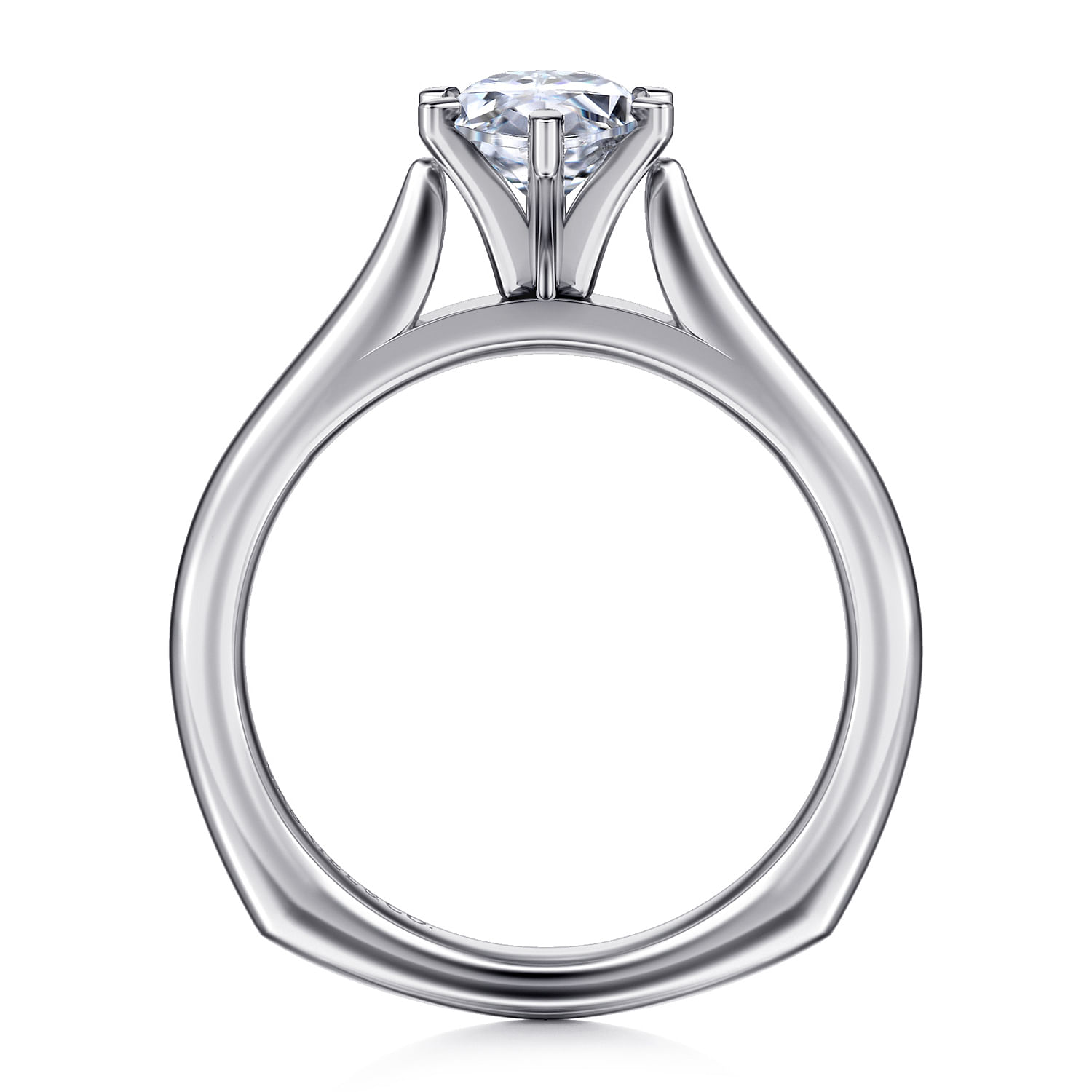 Allie 14k White Gold Pear Shape Solitaire Engagement Ring angle 2 Allie 14k White Gold Pear Shape Solitaire Engagement Ring angle 2