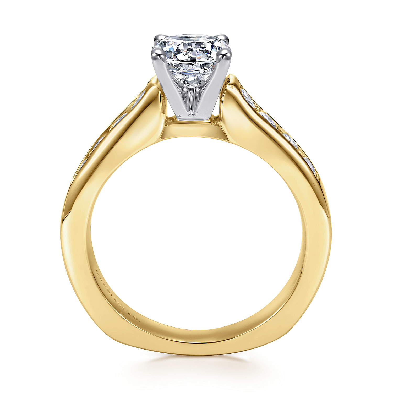 Anderson 14k Yellow And White Gold Round Straight Engagement Ring ...