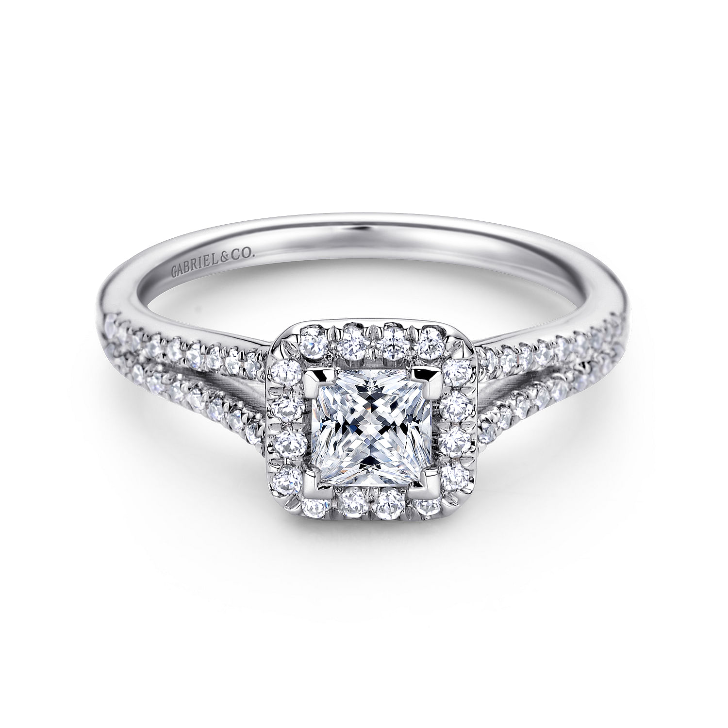 14k White Gold Princess Cut Halo 14k White Gold Princess Cut Halo