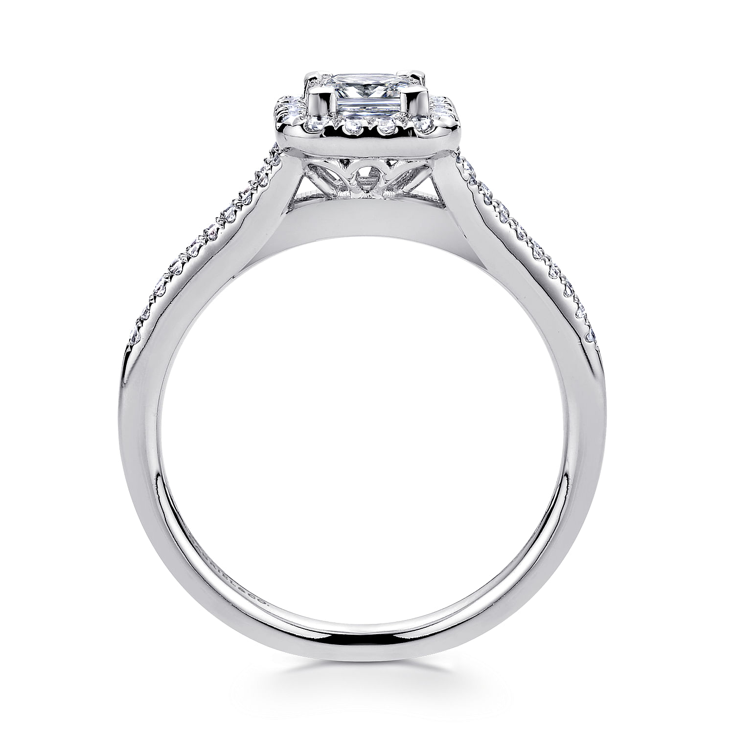 Corinna 14k White Gold Princess Cut Halo Engagement Ring angle 2 Corinna 14k White Gold Princess Cut Halo Engagement Ring angle 2