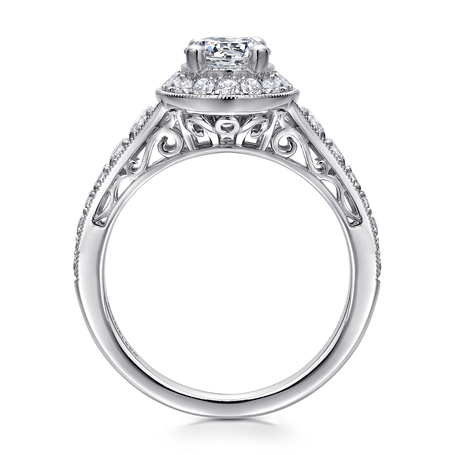 Cortlandt 14k White Gold Oval Halo Engagement Ring angle 2 Cortlandt 14k White Gold Oval Halo Engagement Ring angle 2
