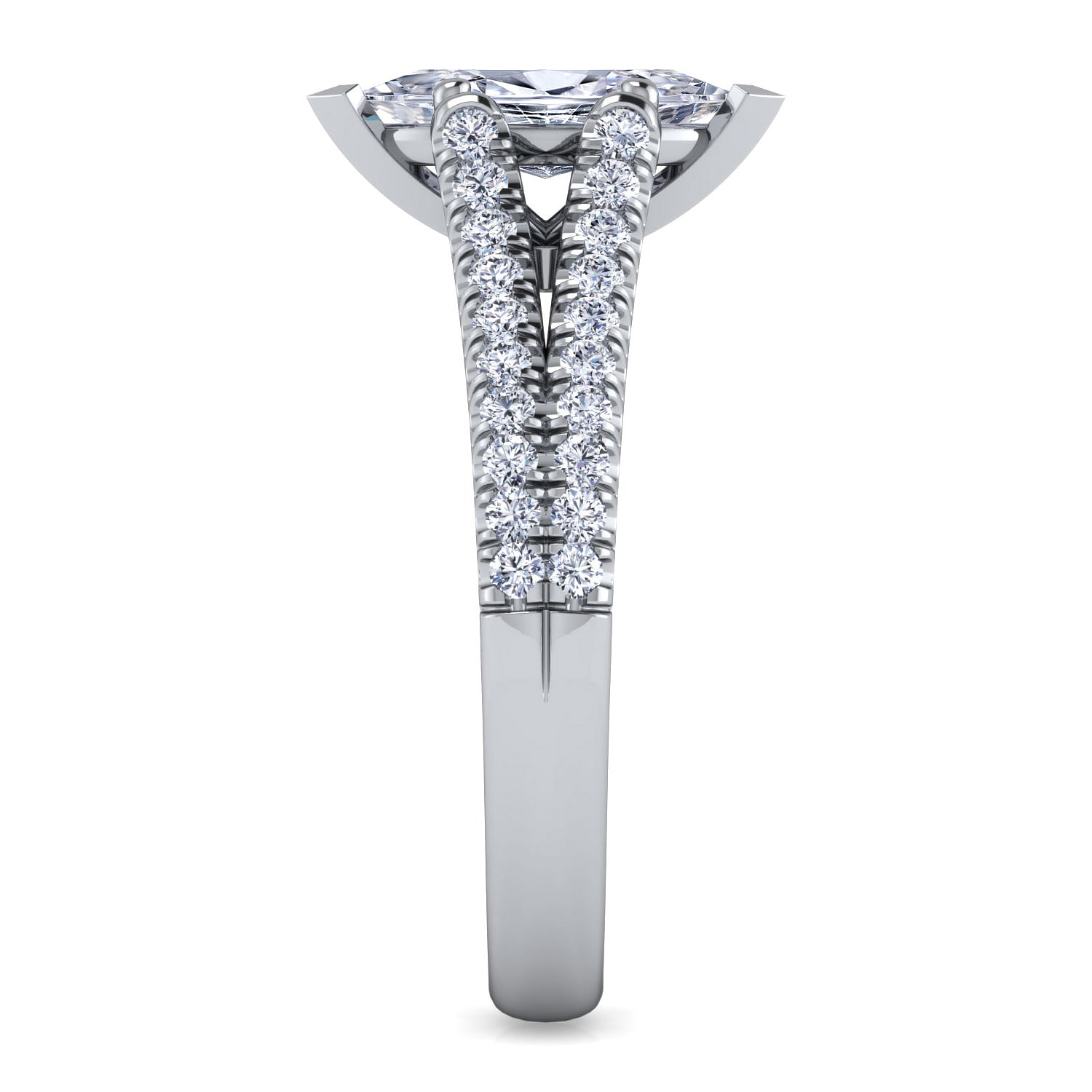 Janelle 14k White Gold Marquise Split Shank Engagement Ring angle 5 Janelle 14k White Gold Marquise Split Shank Engagement Ring angle 5