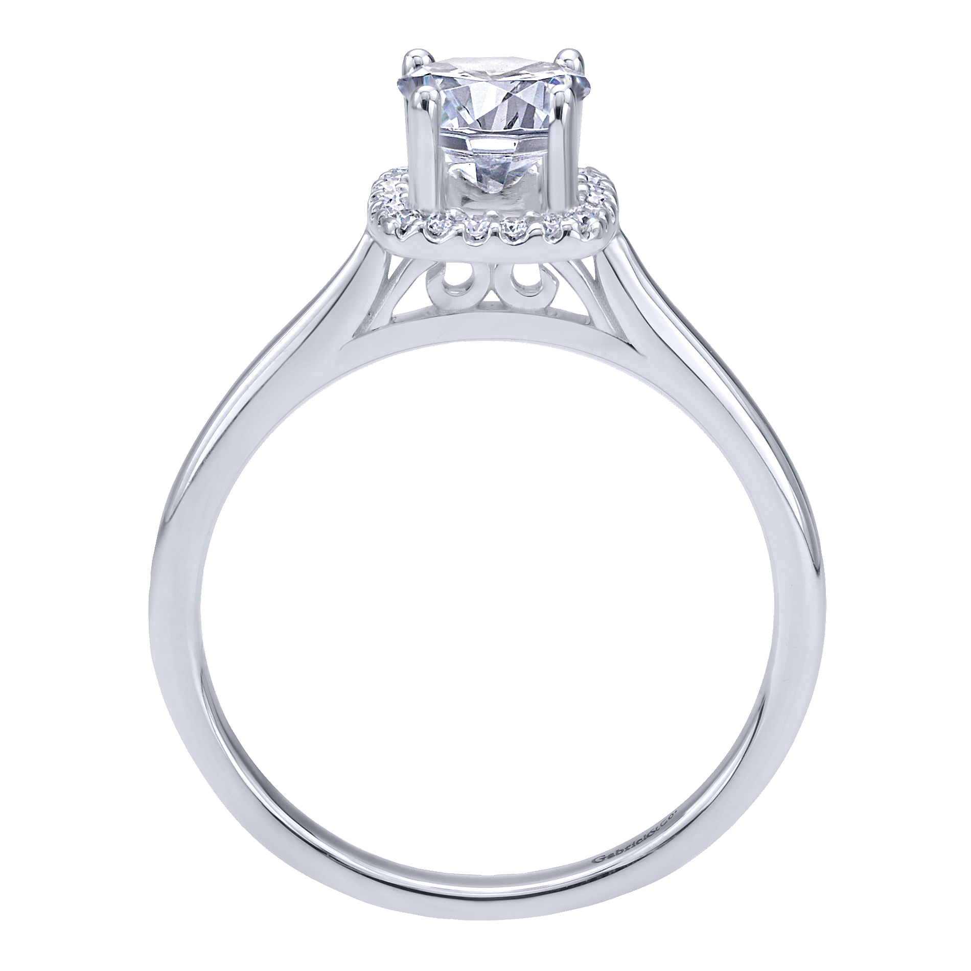Jenna 14k White Gold Round Halo Engagement Ring angle 2 Jenna 14k White Gold Round Halo Engagement Ring angle 2