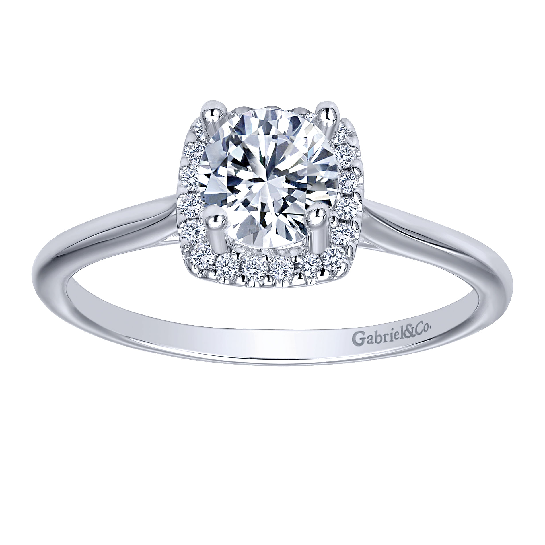 Jenna 14k White Gold Round Halo Engagement Ring angle 5 Jenna 14k White Gold Round Halo Engagement Ring angle 5