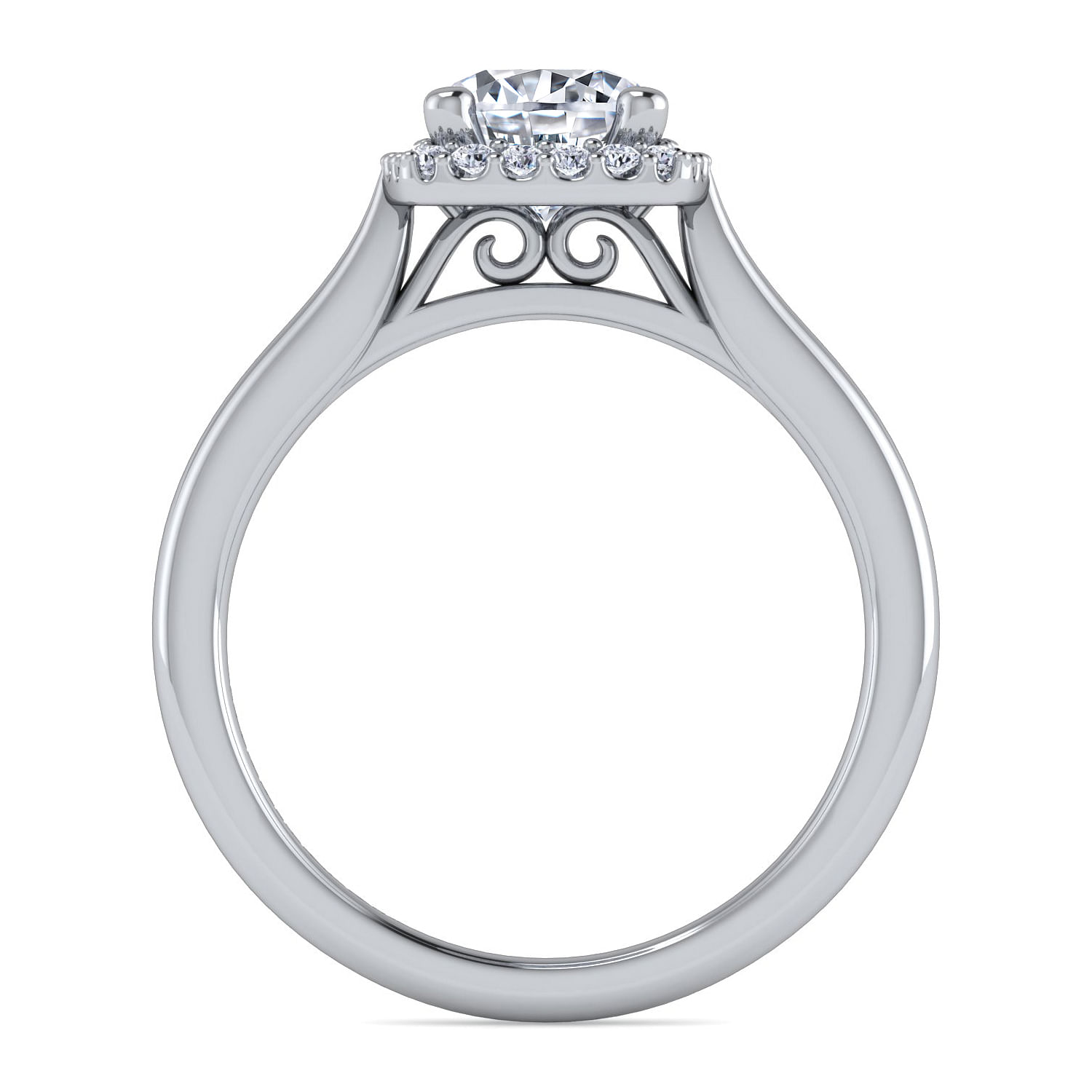 Jenna 14k White Gold Round Halo Engagement Ring angle 2 Jenna 14k White Gold Round Halo Engagement Ring angle 2