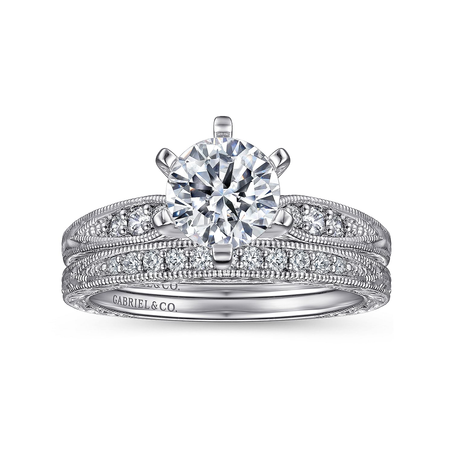 Straight Engagement Rings Cathedral Setting Gabriel & Co.