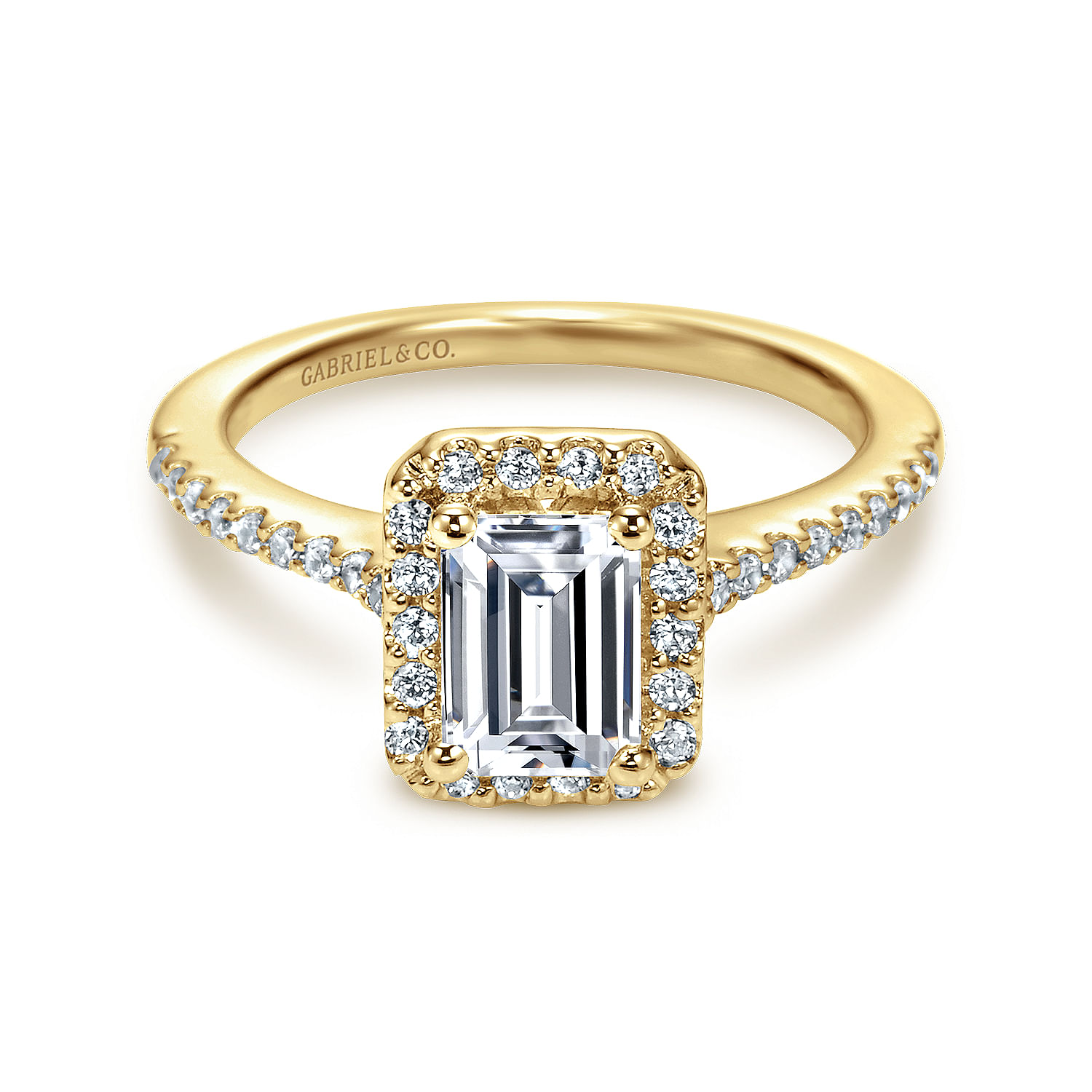 Kelsey Platinum Emerald Cut Halo Engagement Ring | ER5824PT4JJ