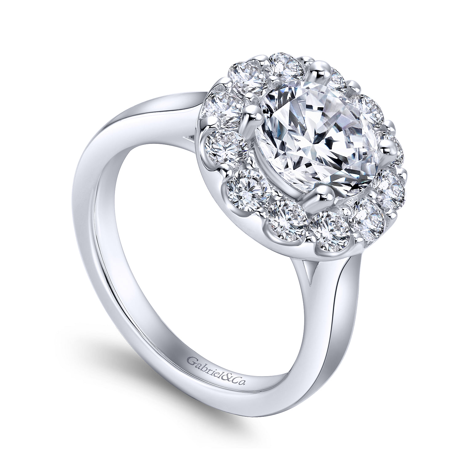 Lana 14k White Gold Round Halo Engagement Ring angle 3 Lana 14k White Gold Round Halo Engagement Ring angle 3
