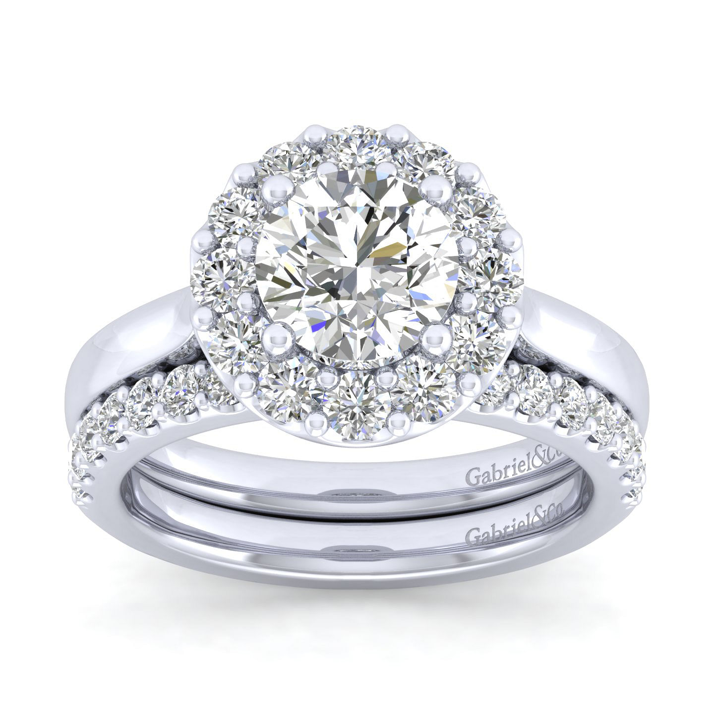 Lana 14k White Gold Round Halo Engagement Ring angle 4 Lana 14k White Gold Round Halo Engagement Ring angle 4