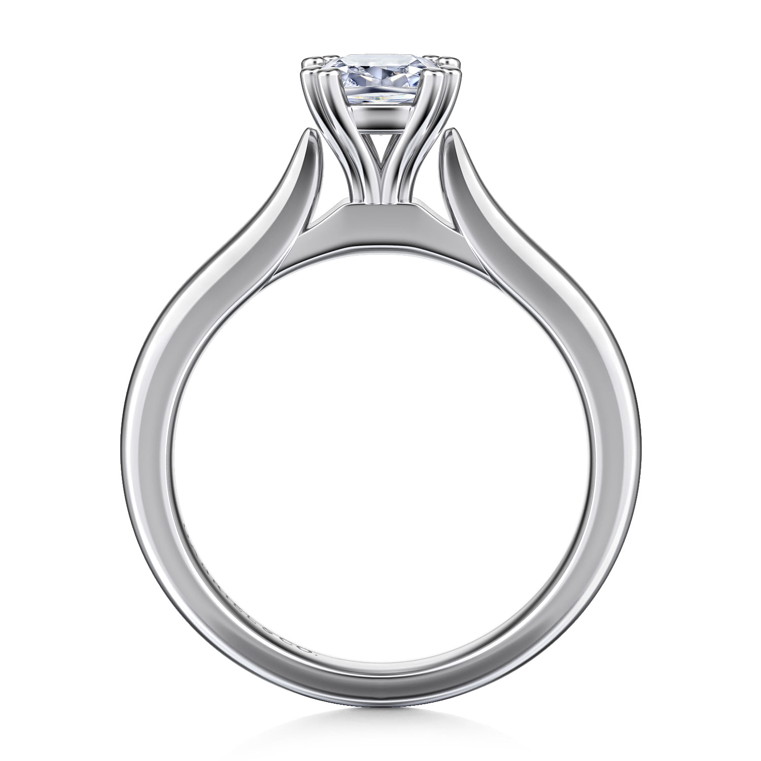 Lauren 14k White Gold Cushion Cut Solitaire Engagement Ring angle 2 Lauren 14k White Gold Cushion Cut Solitaire Engagement Ring angle 2