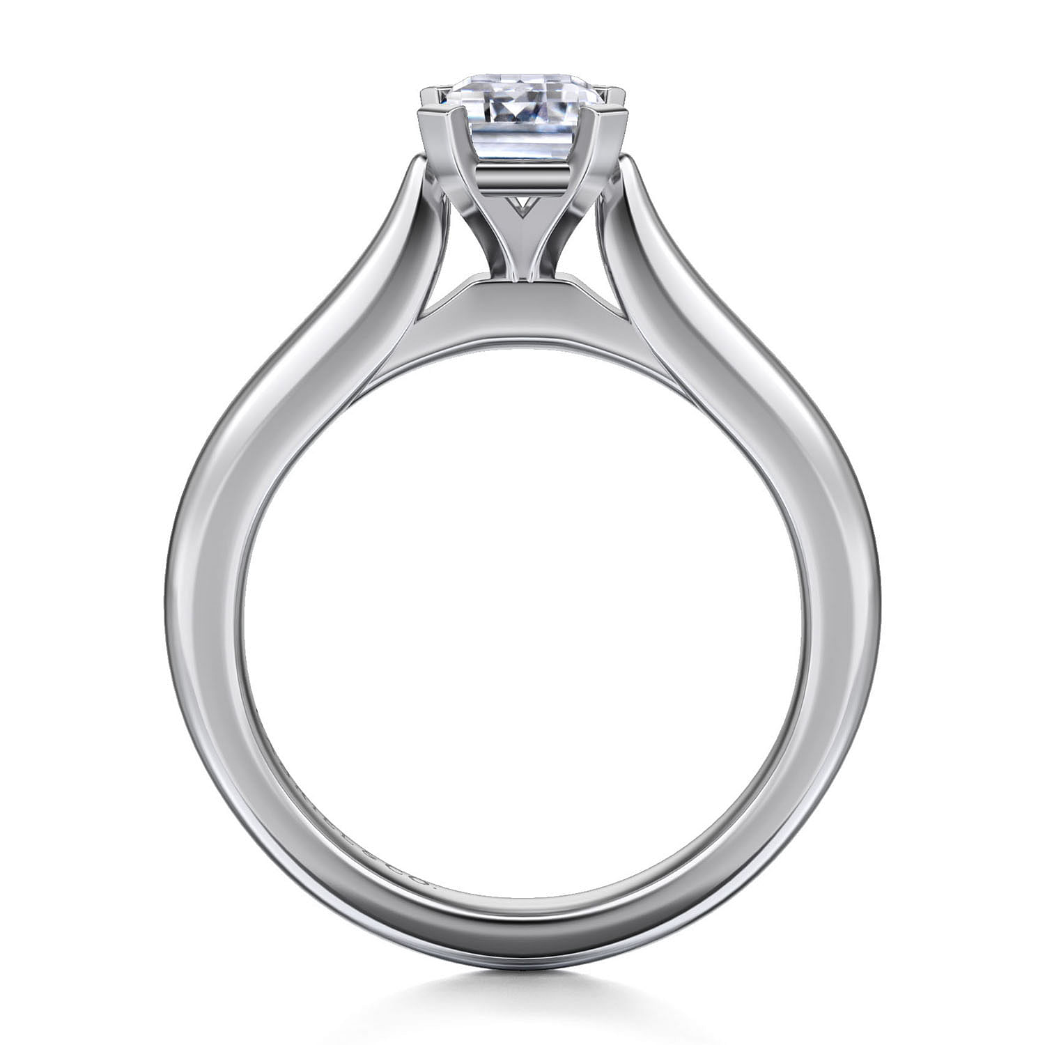 Lauren 14k White Gold Emerald Cut Solitaire Engagement Ring angle 2 Lauren 14k White Gold Emerald Cut Solitaire Engagement Ring angle 2