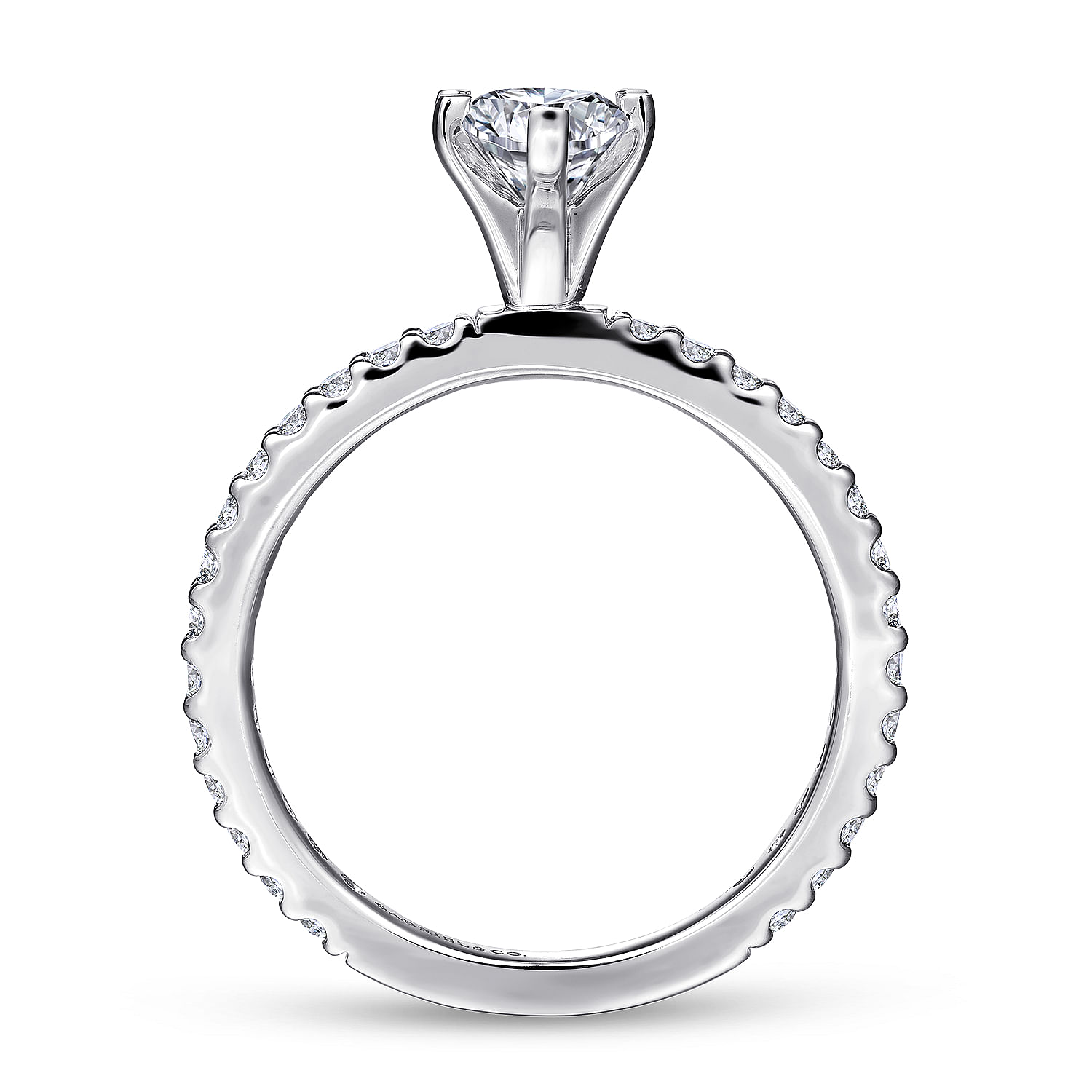 Lisette 14k White Gold Round Straight Engagement Ring angle 2 Lisette 14k White Gold Round Straight Engagement Ring angle 2