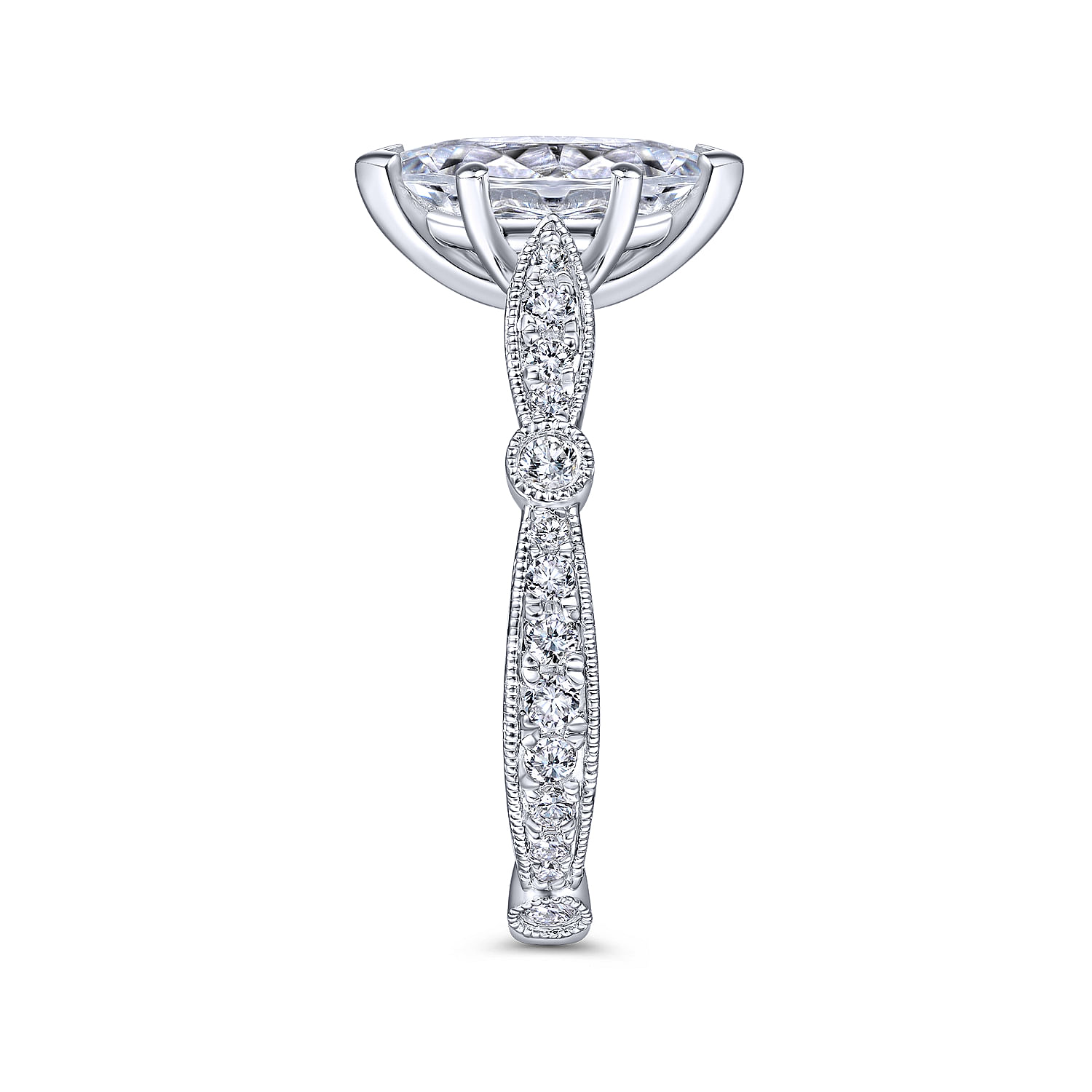 Mabel 14k White Gold Marquise Straight Engagement Ring angle 5 Mabel 14k White Gold Marquise Straight Engagement Ring angle 5