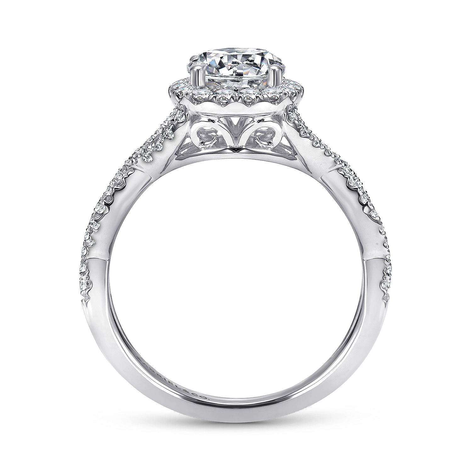 Marissa 14k White Gold Round Halo Engagement Ring | ER7543W44JJ
