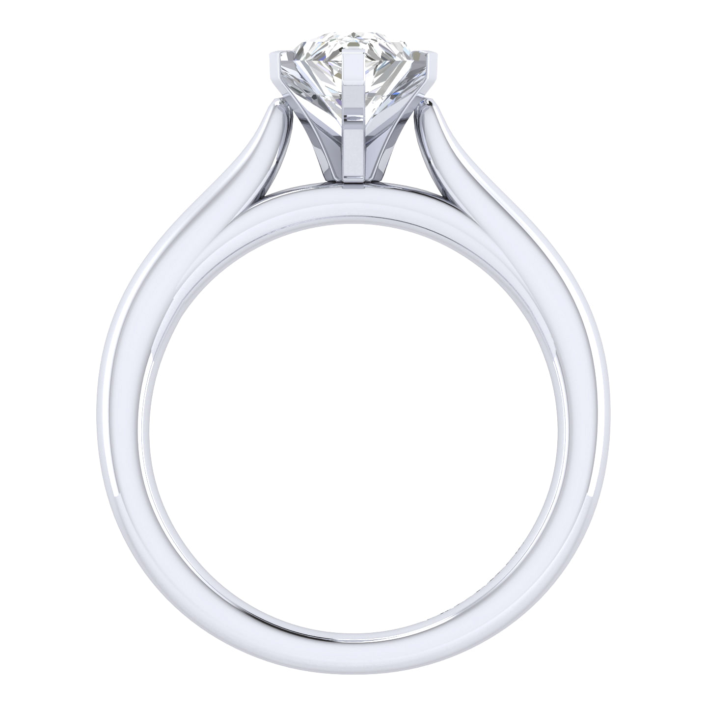 Michelle 14k White Gold Pear Shape Solitaire Engagement Ring angle 2 Michelle 14k White Gold Pear Shape Solitaire Engagement Ring angle 2