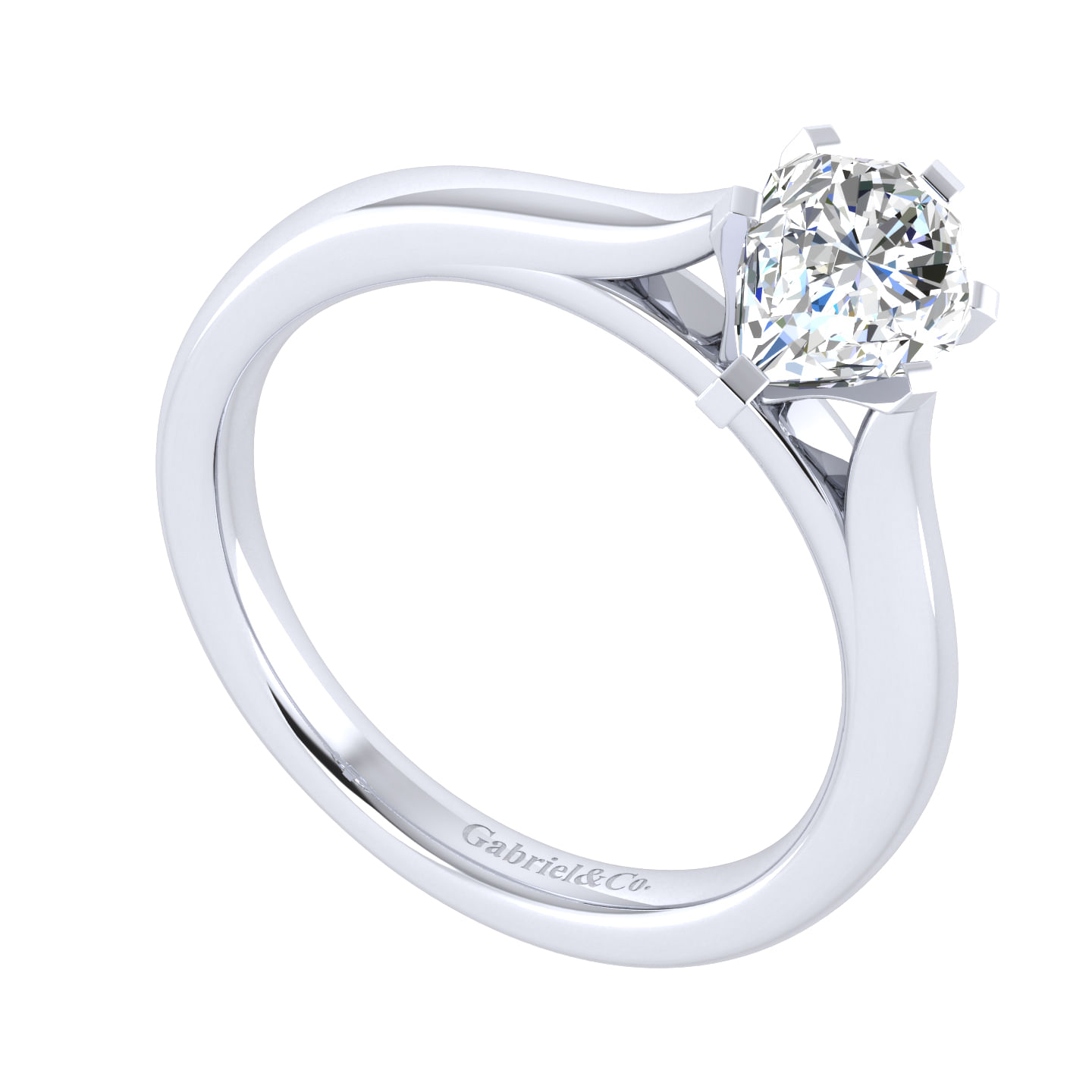 Michelle 14k White Gold Pear Shape Solitaire Engagement Ring angle 3 Michelle 14k White Gold Pear Shape Solitaire Engagement Ring angle 3