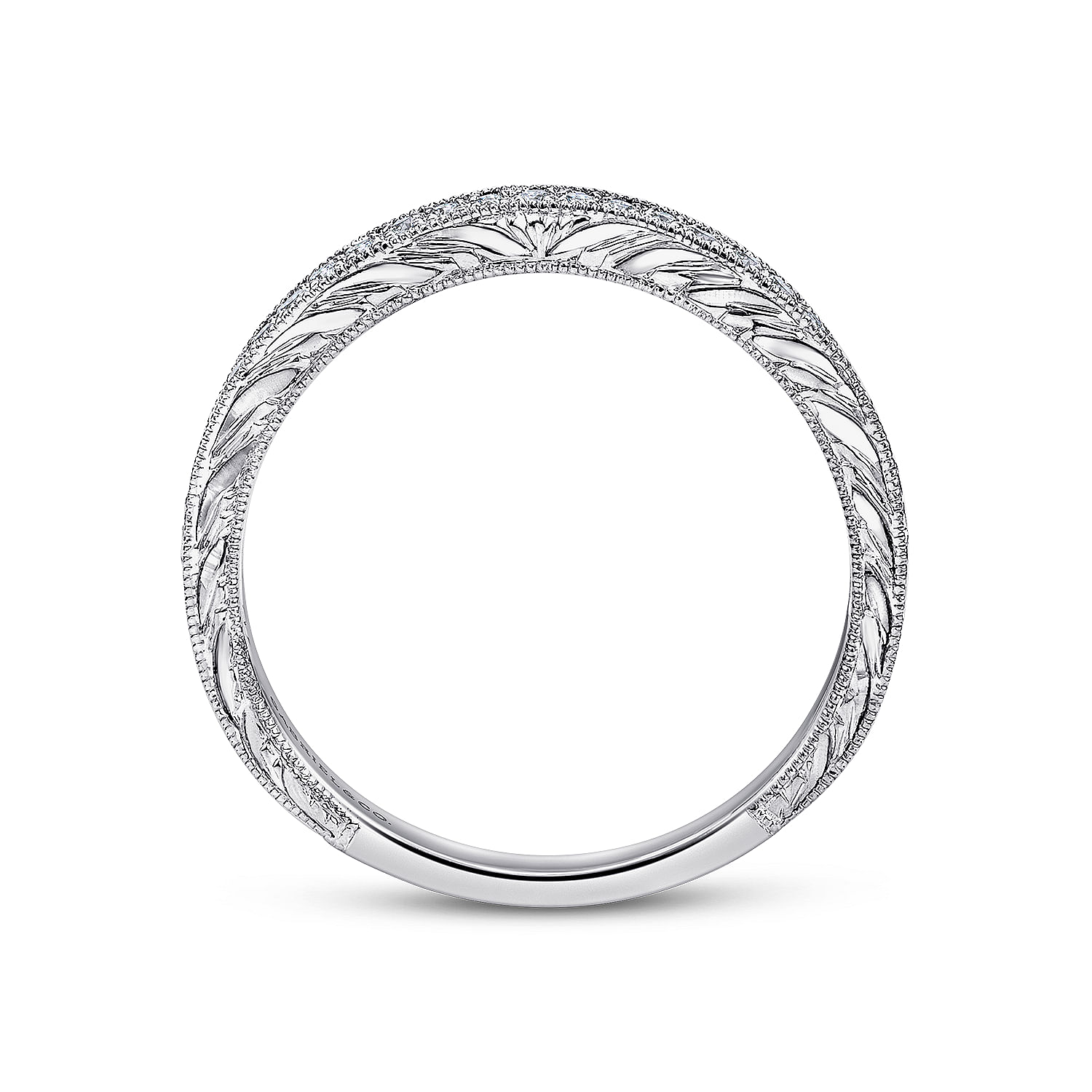 Platinum Diamond Curved Wedding Band angle 2 Platinum Diamond Curved Wedding Band angle 2