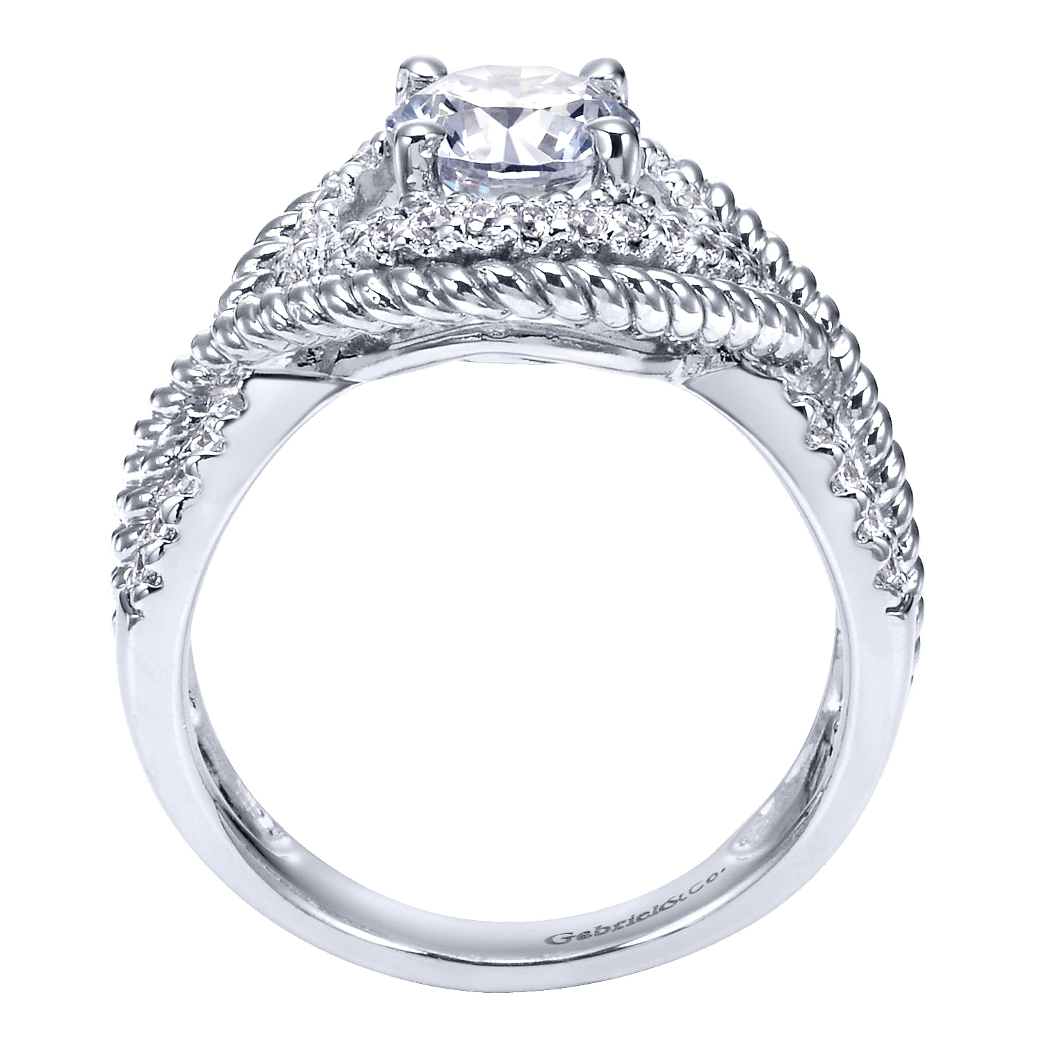Platinum Diamond Free Form Engagement Ring angle 2 Platinum Diamond Free Form Engagement Ring angle 2