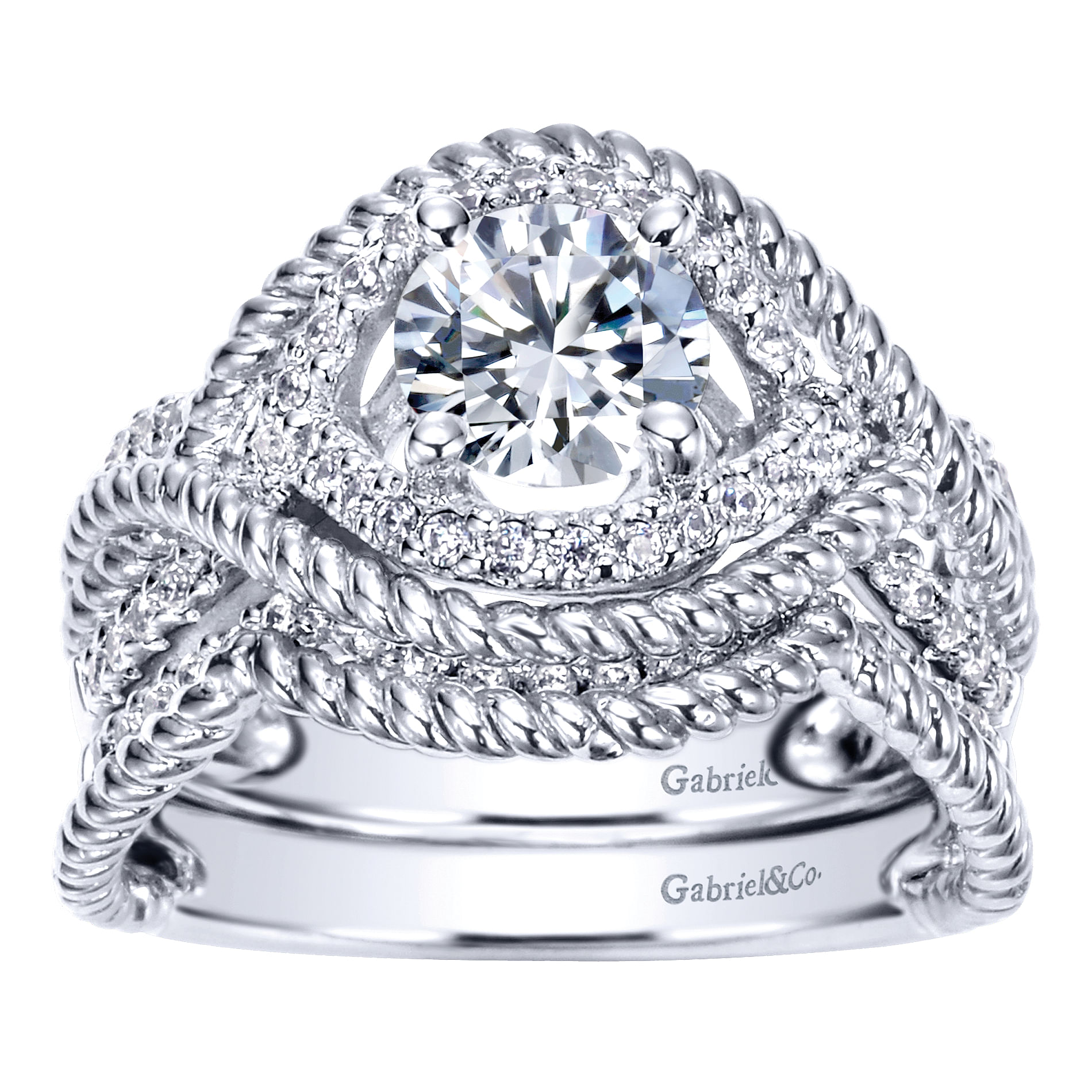 Platinum Diamond Free Form Engagement Ring angle 4 Platinum Diamond Free Form Engagement Ring angle 4