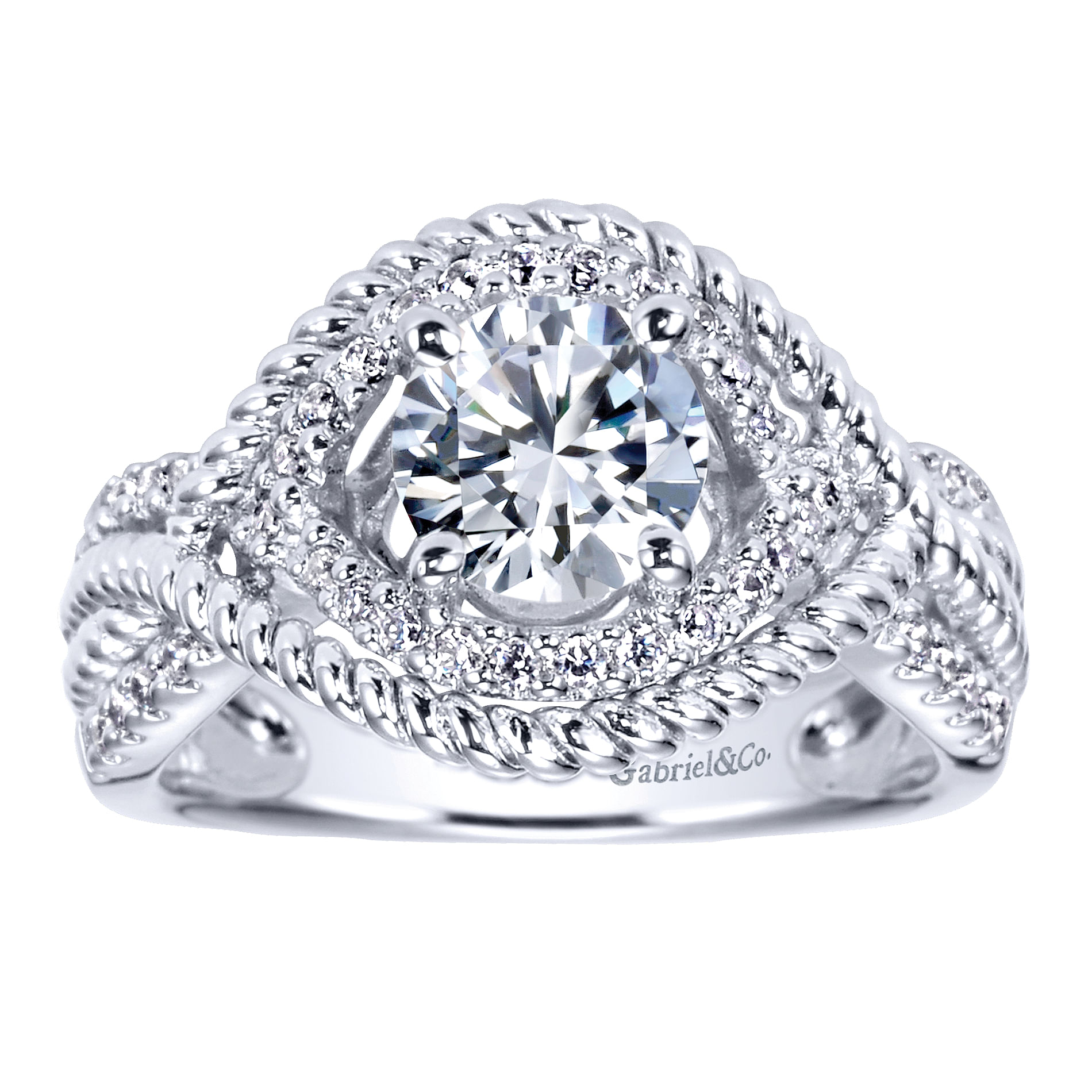 Platinum Diamond Free Form Engagement Ring angle 5 Platinum Diamond Free Form Engagement Ring angle 5