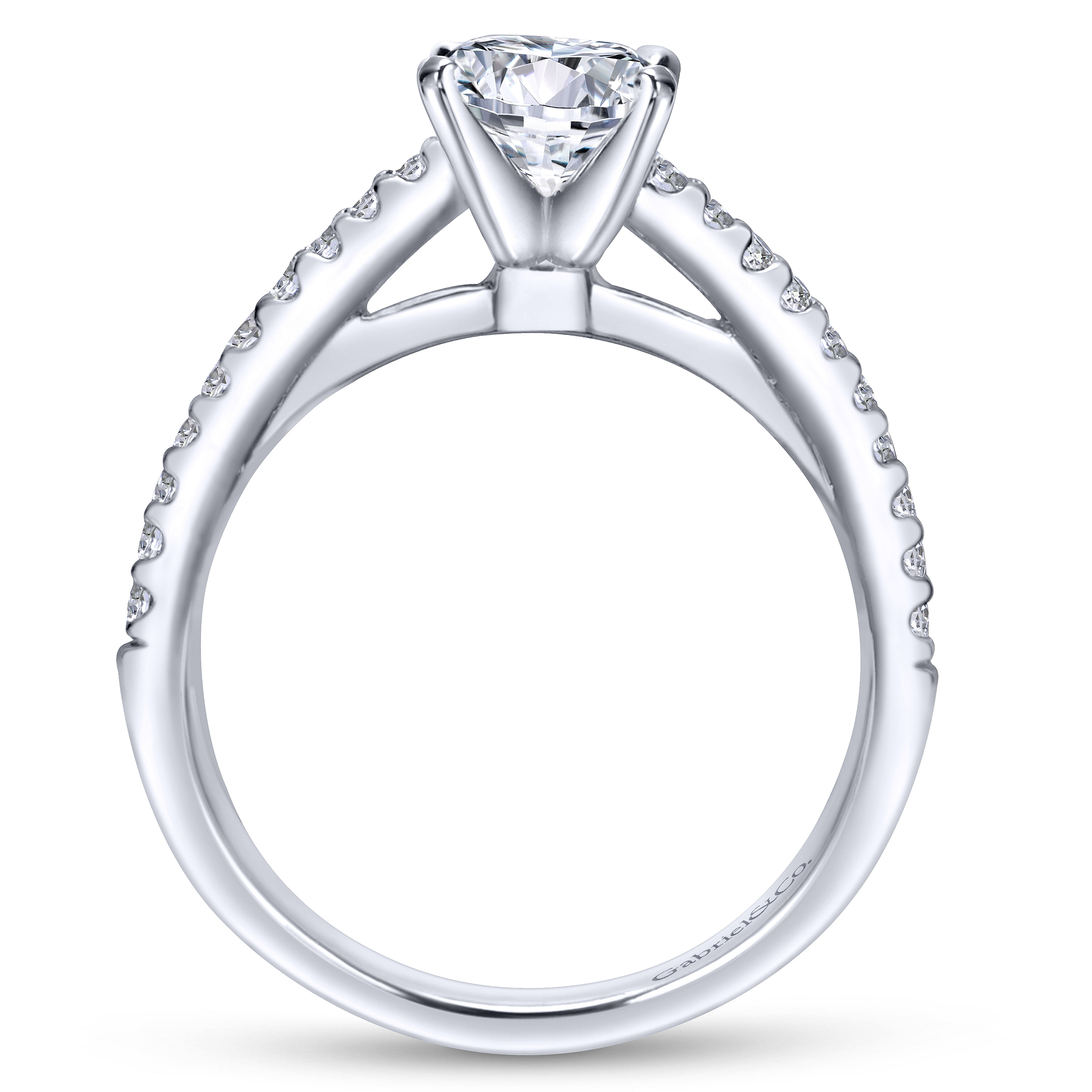 Sienna 14k White Gold Round Straight Engagement Ring angle 2 Sienna 14k White Gold Round Straight Engagement Ring angle 2