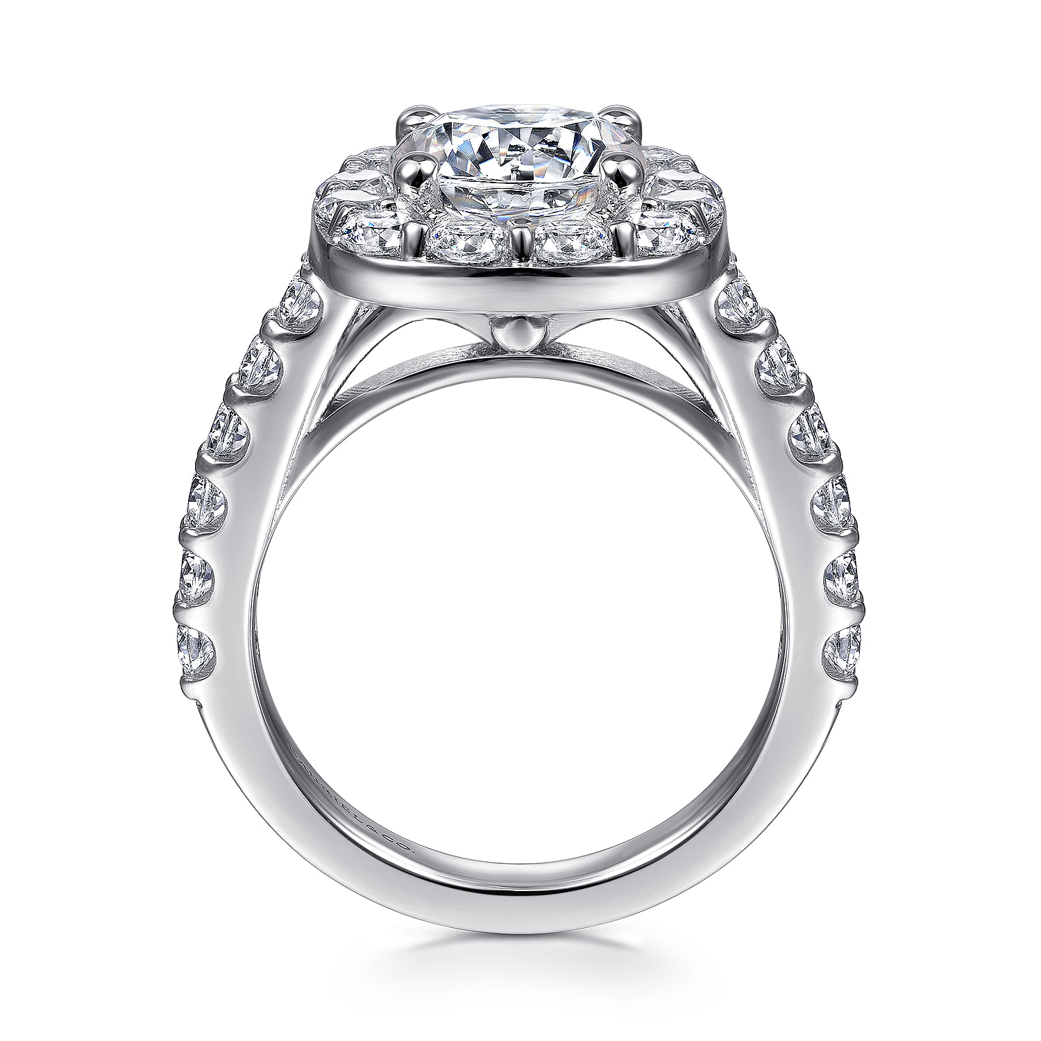 Skylar 14k White Gold Round Halo Engagement Ring angle 2 Skylar 14k White Gold Round Halo Engagement Ring angle 2