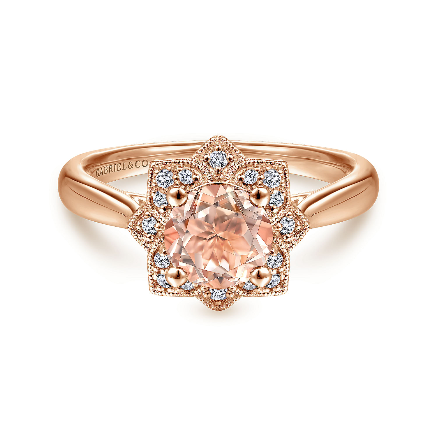 Floral engagement rings rose on sale gold