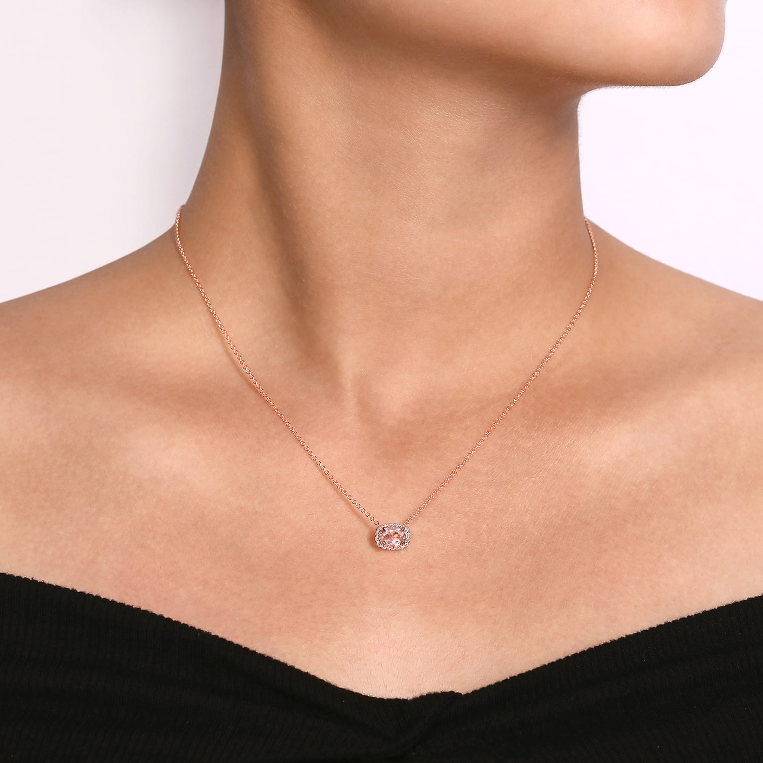 14K Rose Gold Oval Morganite and 