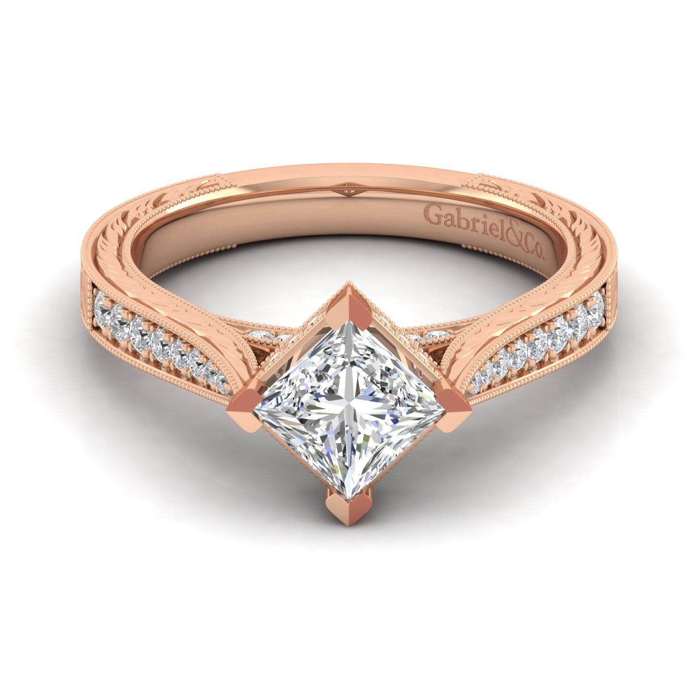 Princess cut ring 2025 rose gold