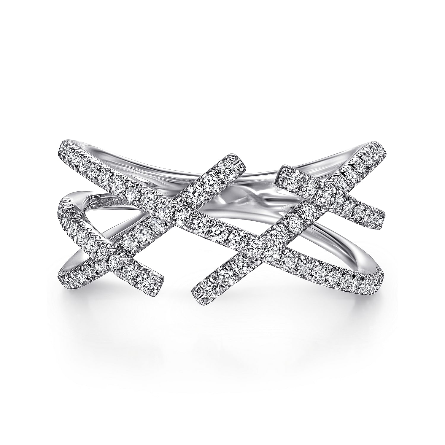 Pave criss cross on sale ring