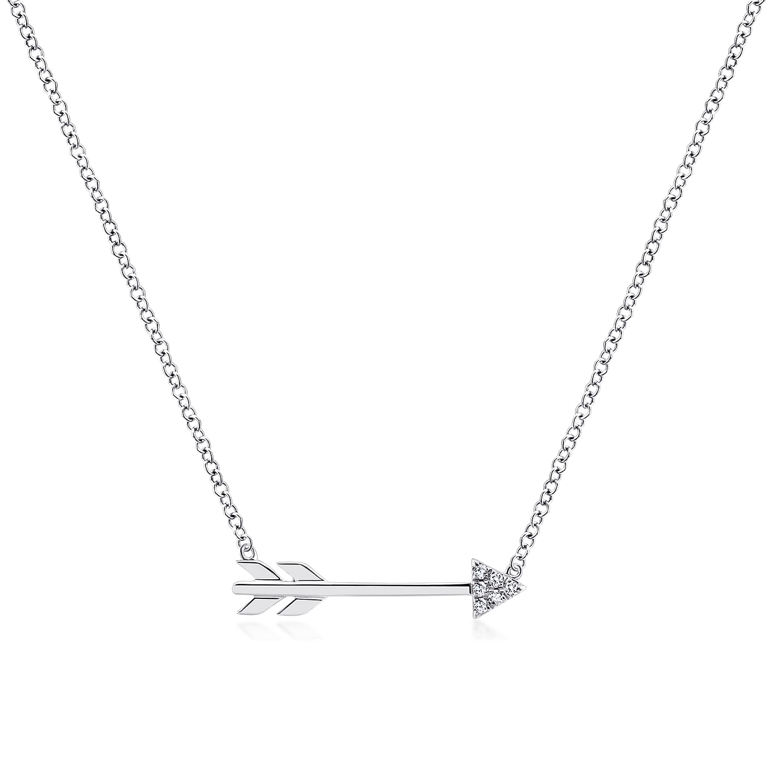 Diamond 2025 arrow necklace