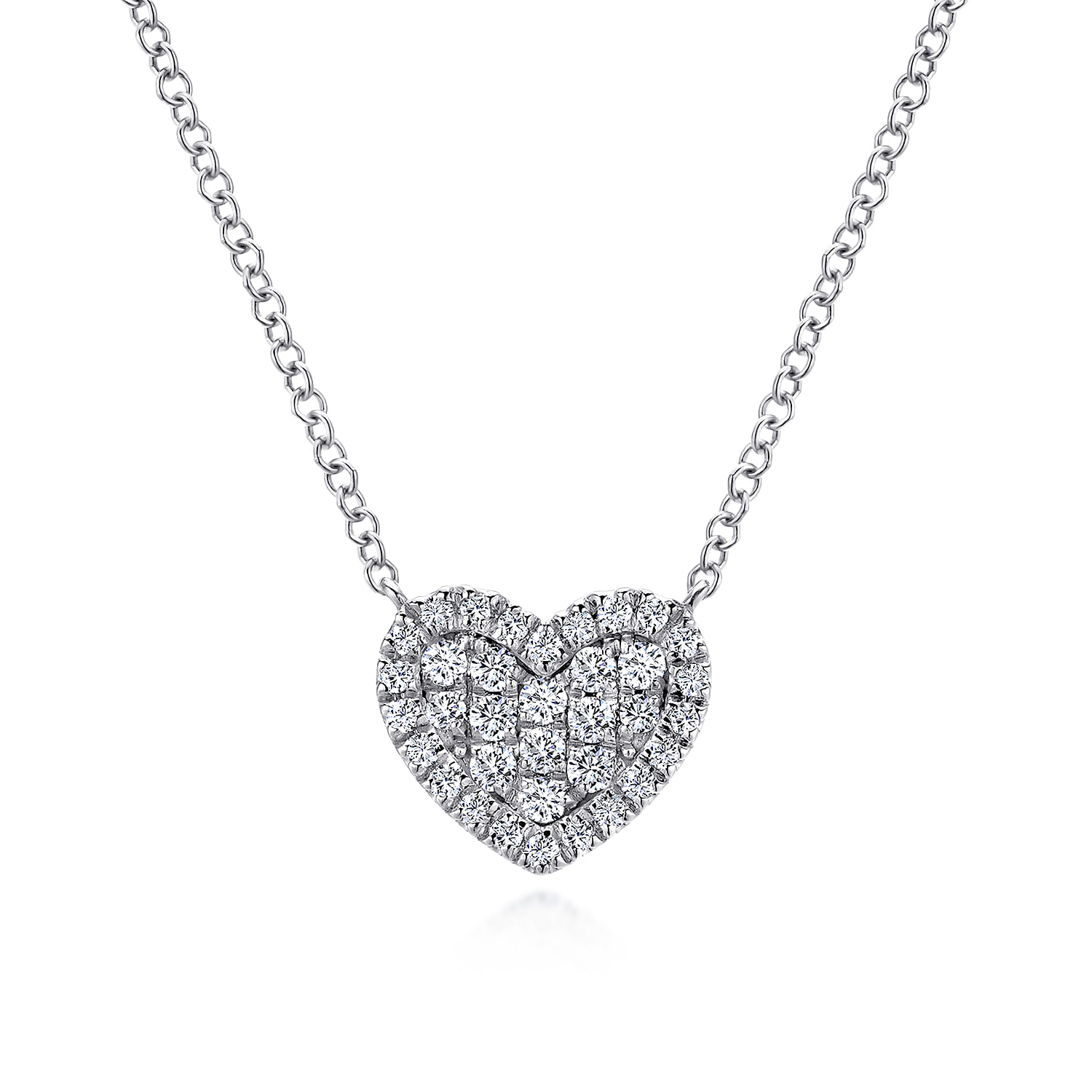 14k White Gold Diamond Heart Pendant Necklace Nk5267w45jj Gabriel Co