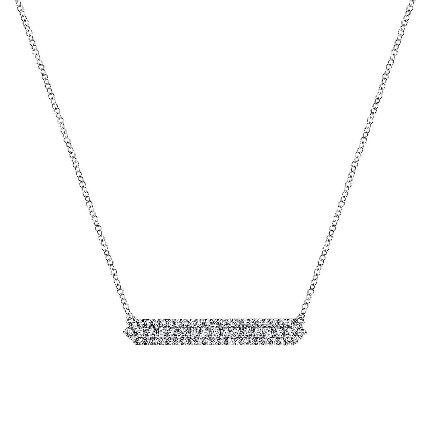 diamond pave bar necklace