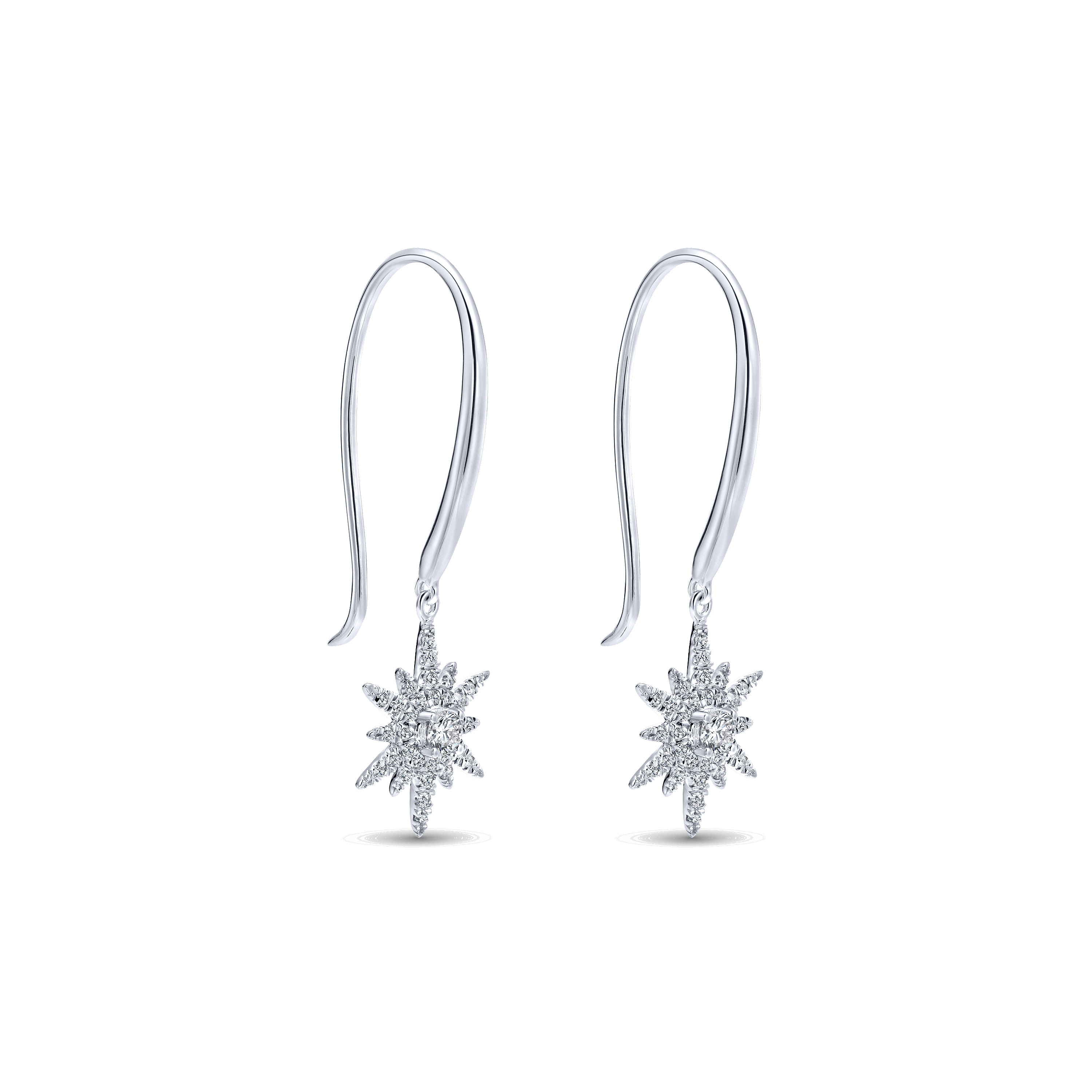 diamond star drop earrings