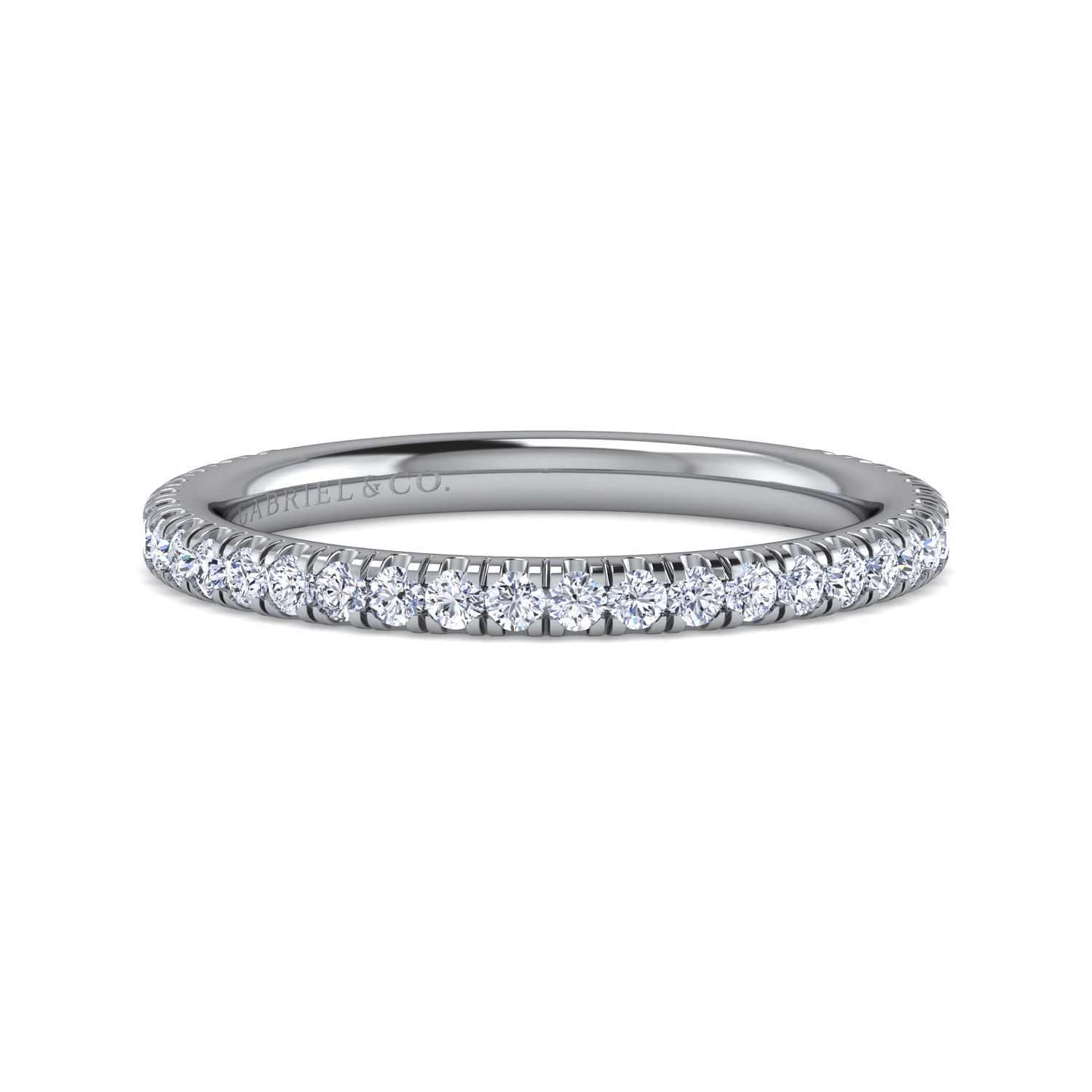 French Pave Diamond Wedding Band Ring 0.35Ct Round 14K White Gold Anniversary 
