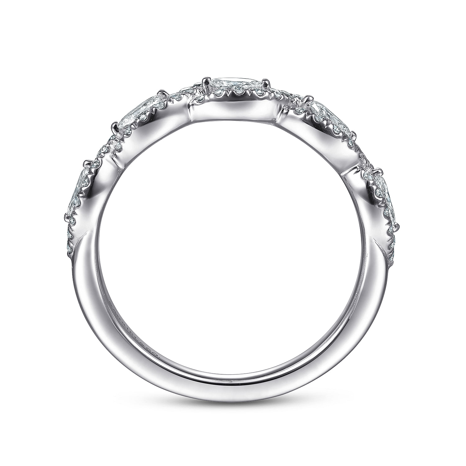 white gold marquise halo station diamond anniversary band