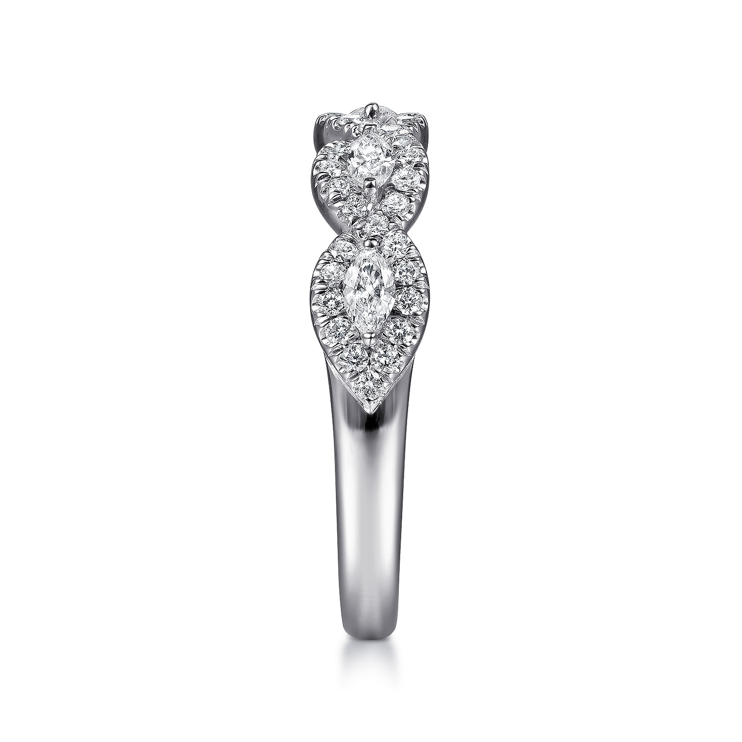 white gold marquise halo station diamond anniversary band