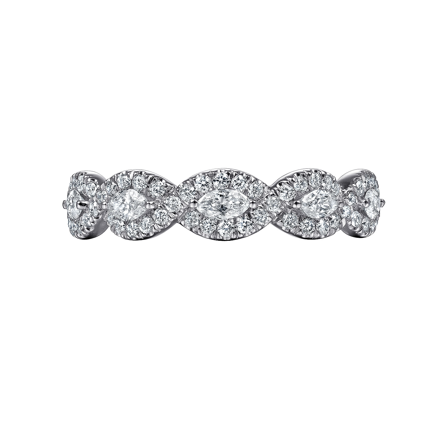 white gold marquise halo station diamond anniversary band