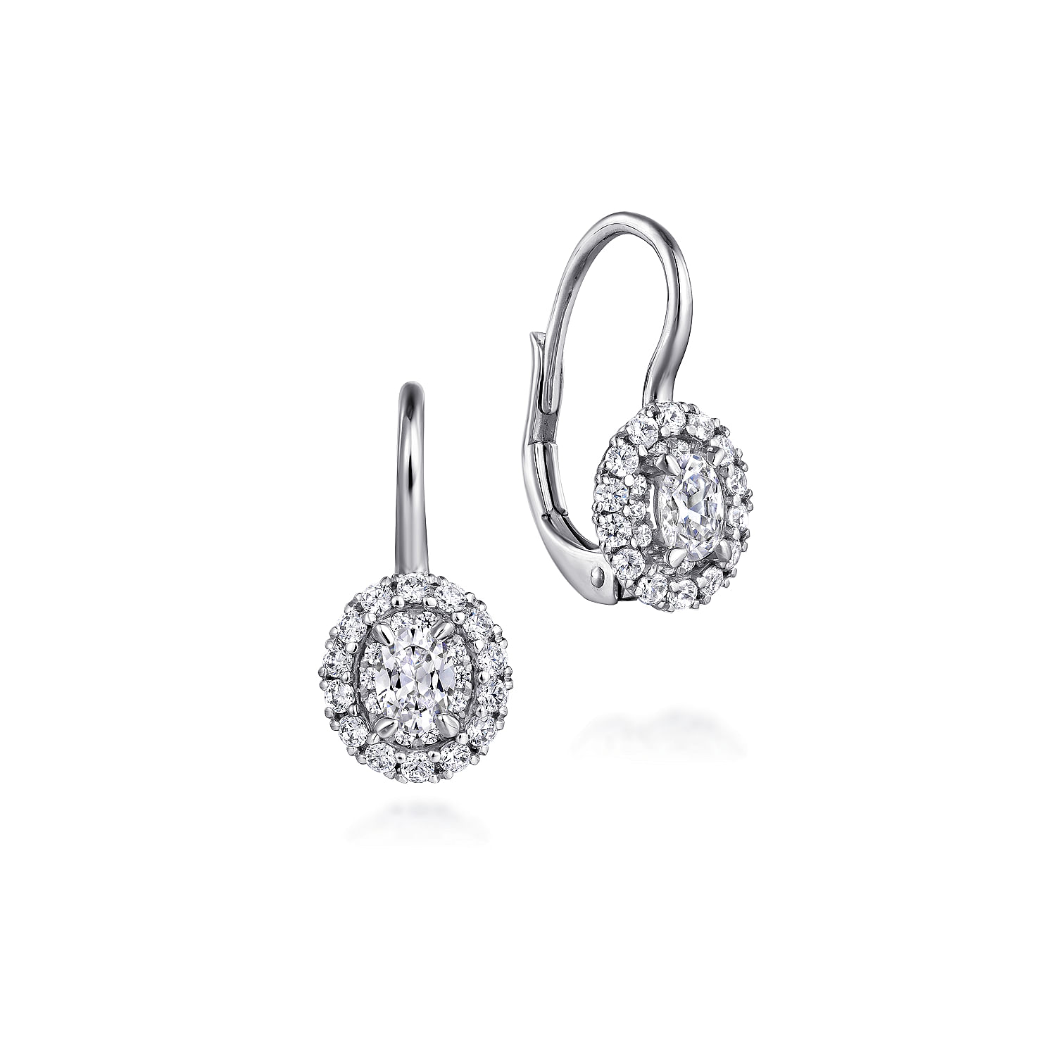 white gold earrings leverback