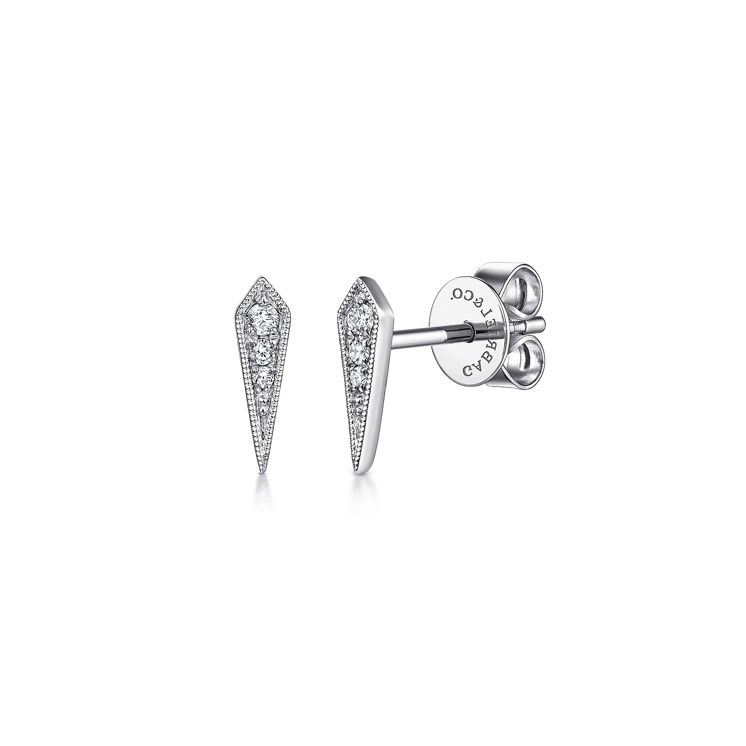 White gold sale bar earrings