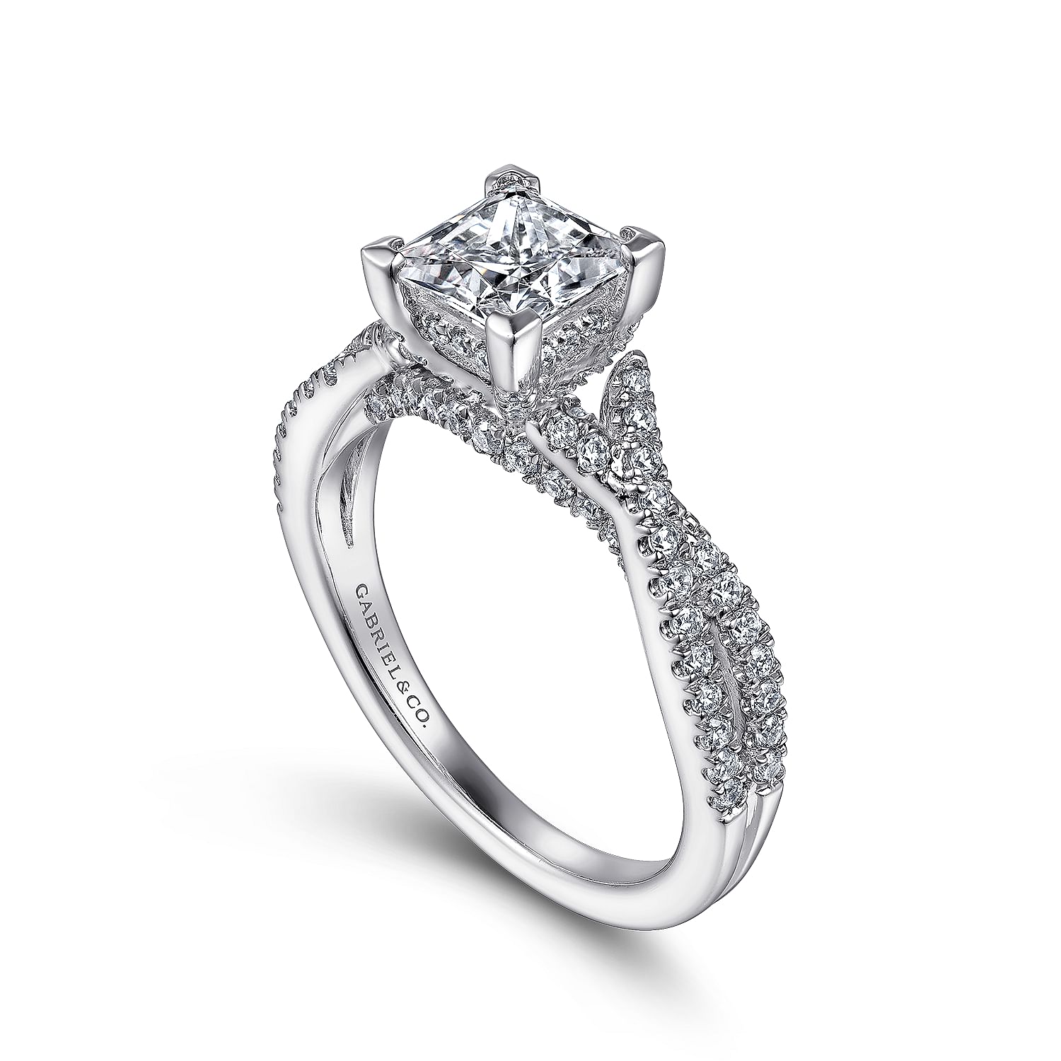 Princess cut twisted on sale band engagement ring