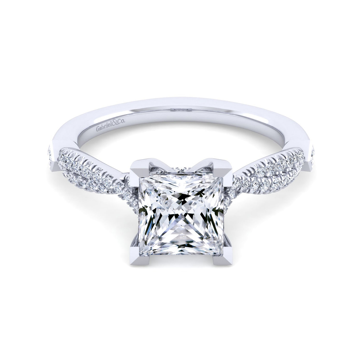 Princess cut diamond hot sale ring with twisted band