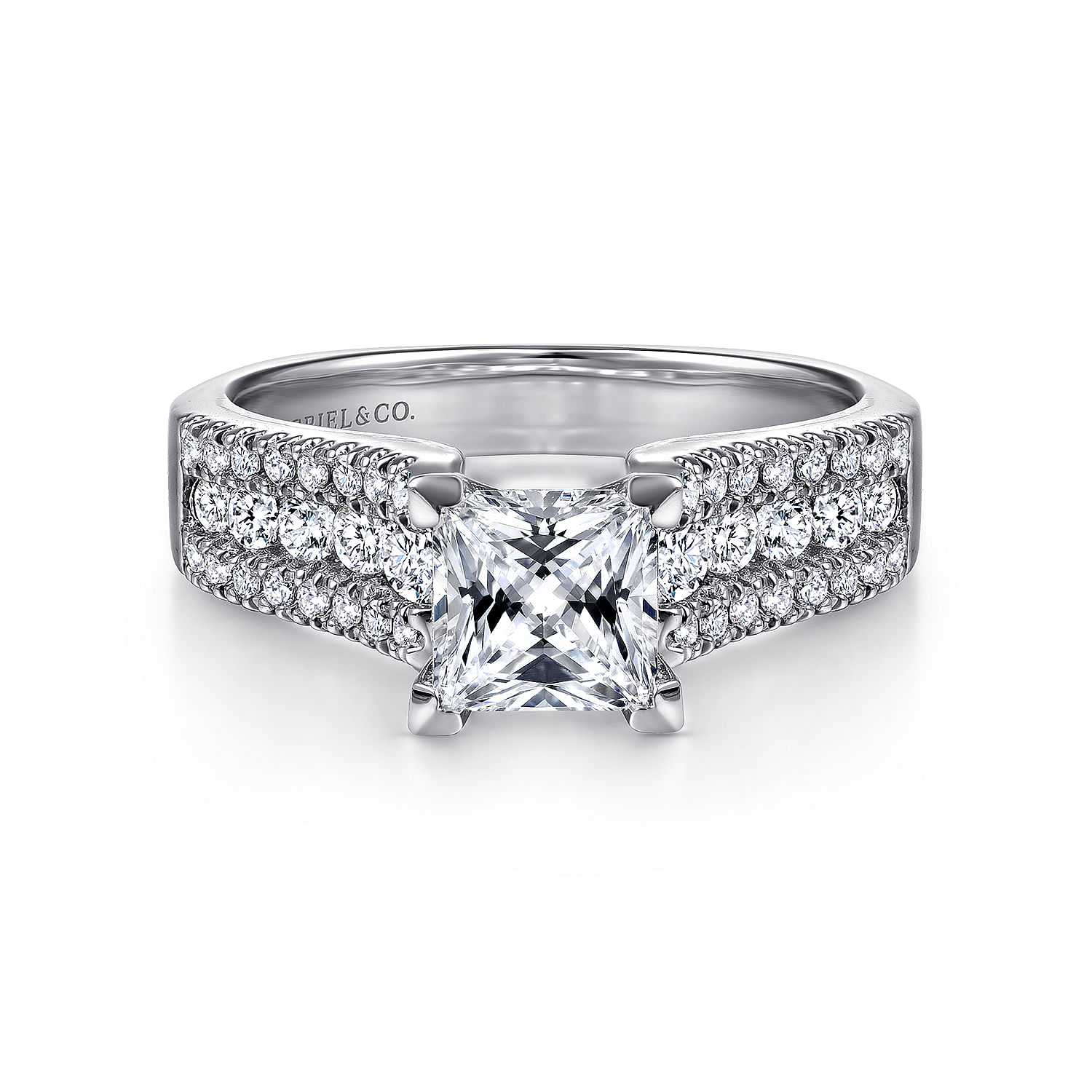 princess cut diamond with thick band